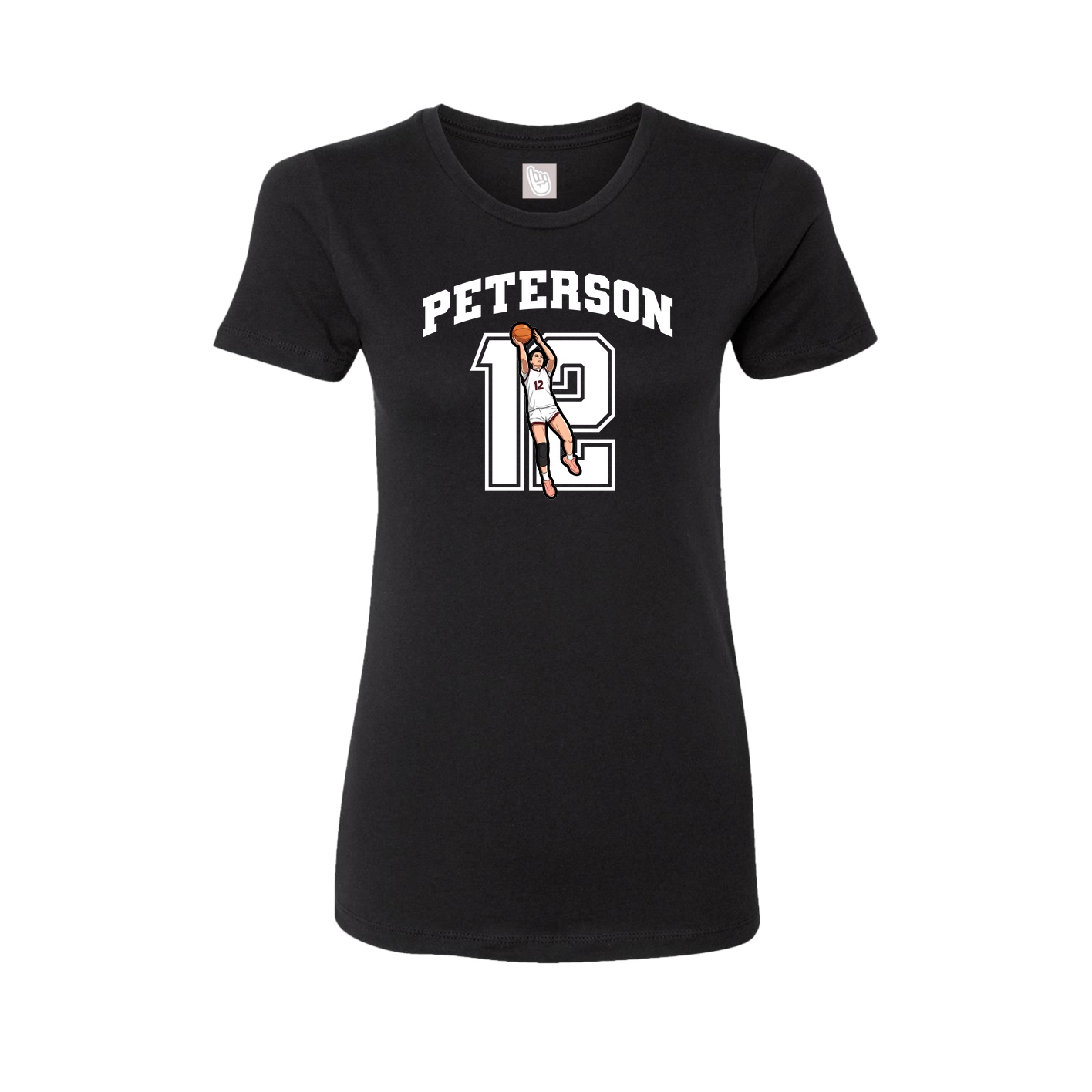 Fitted Women's Tee — Number in Black