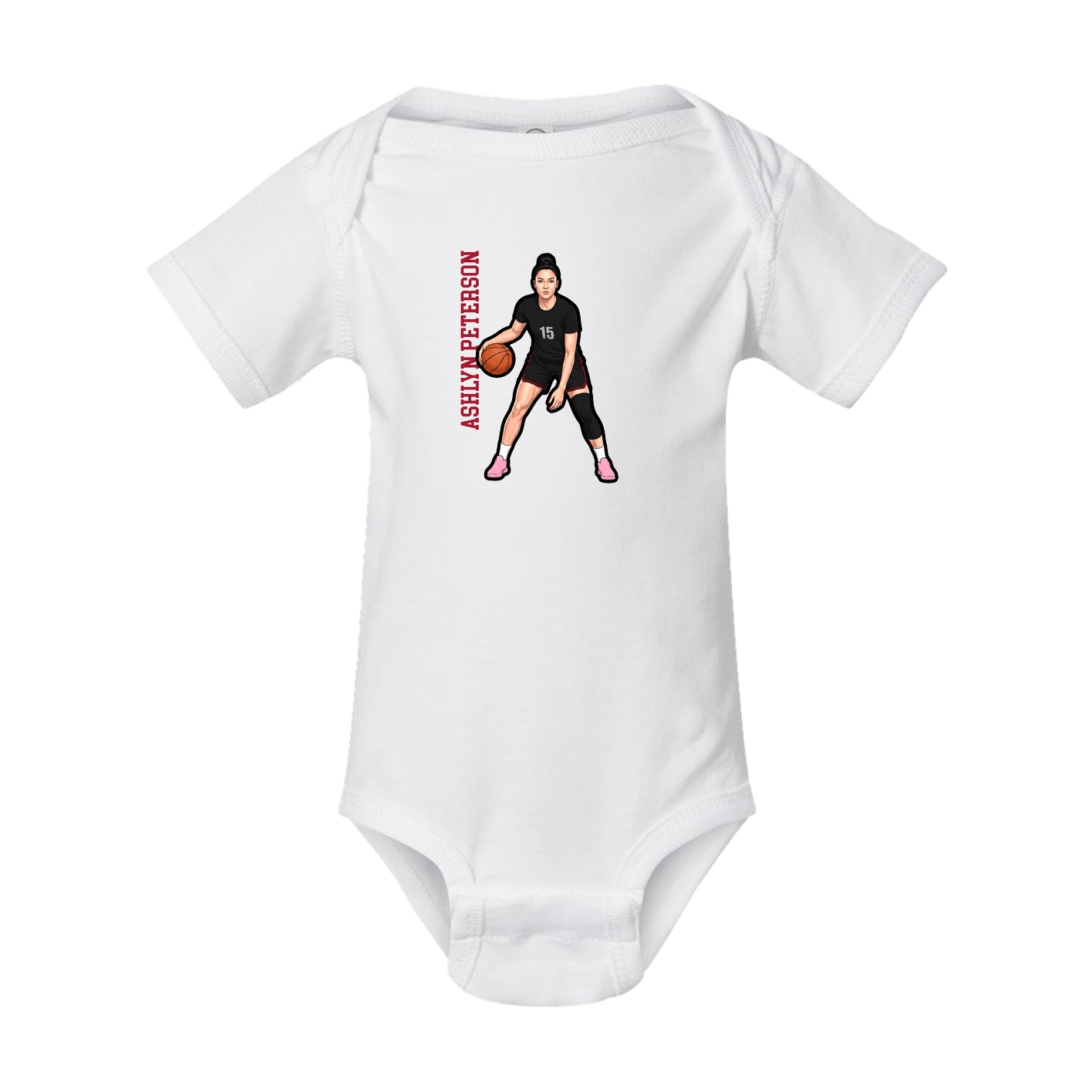 Baby Onesie — Name Vertical in White