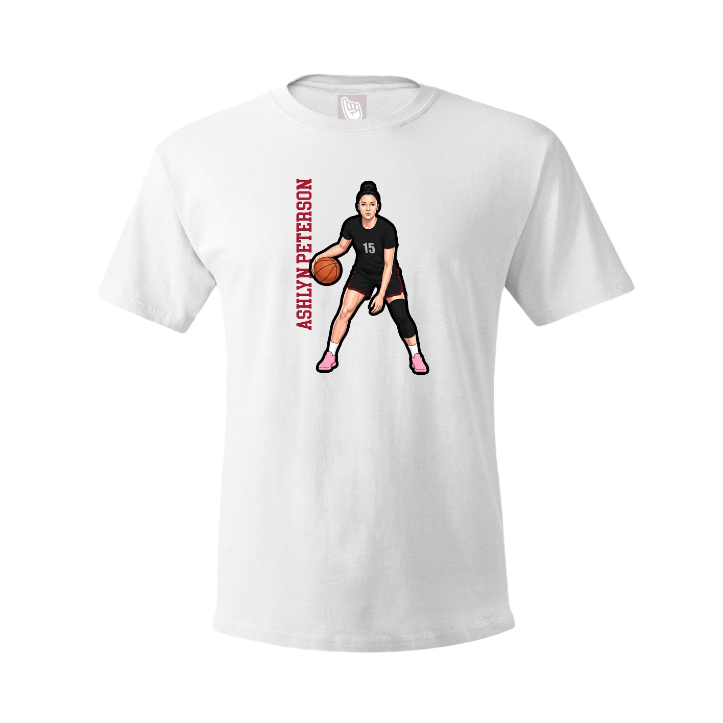 Youth Tee — Name Vertical in White