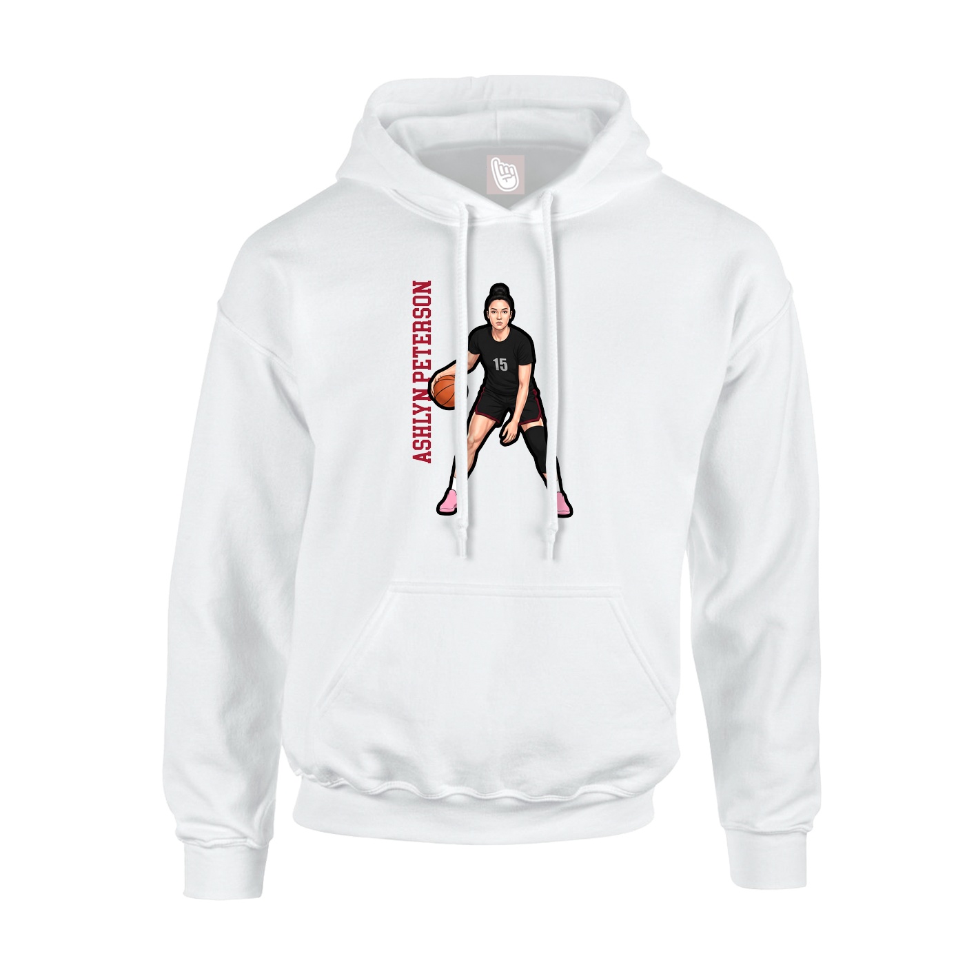 Hoodie — Name Vertical in White