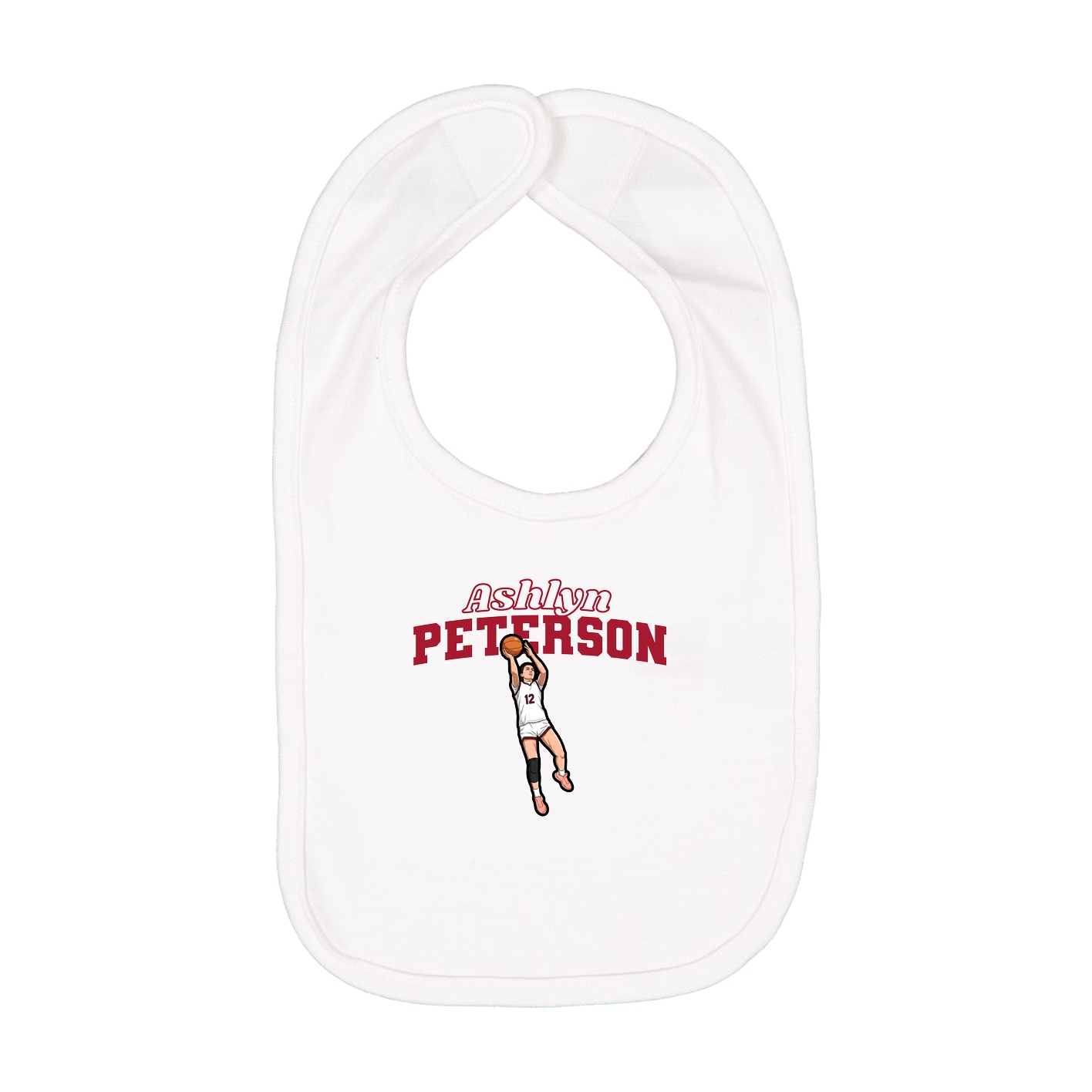 Infant Bib — Name Arch in White