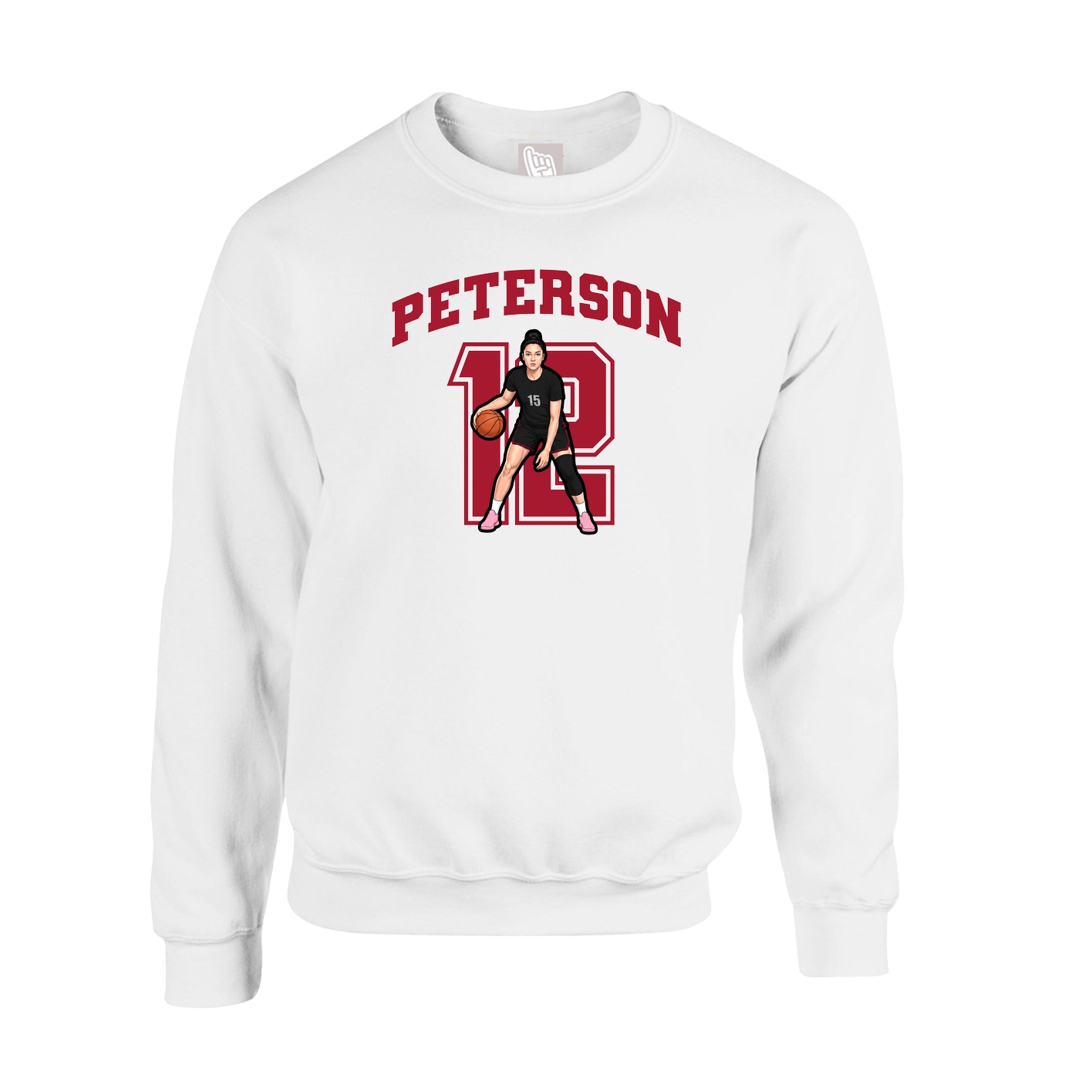 Fleece Crew — Number in White
