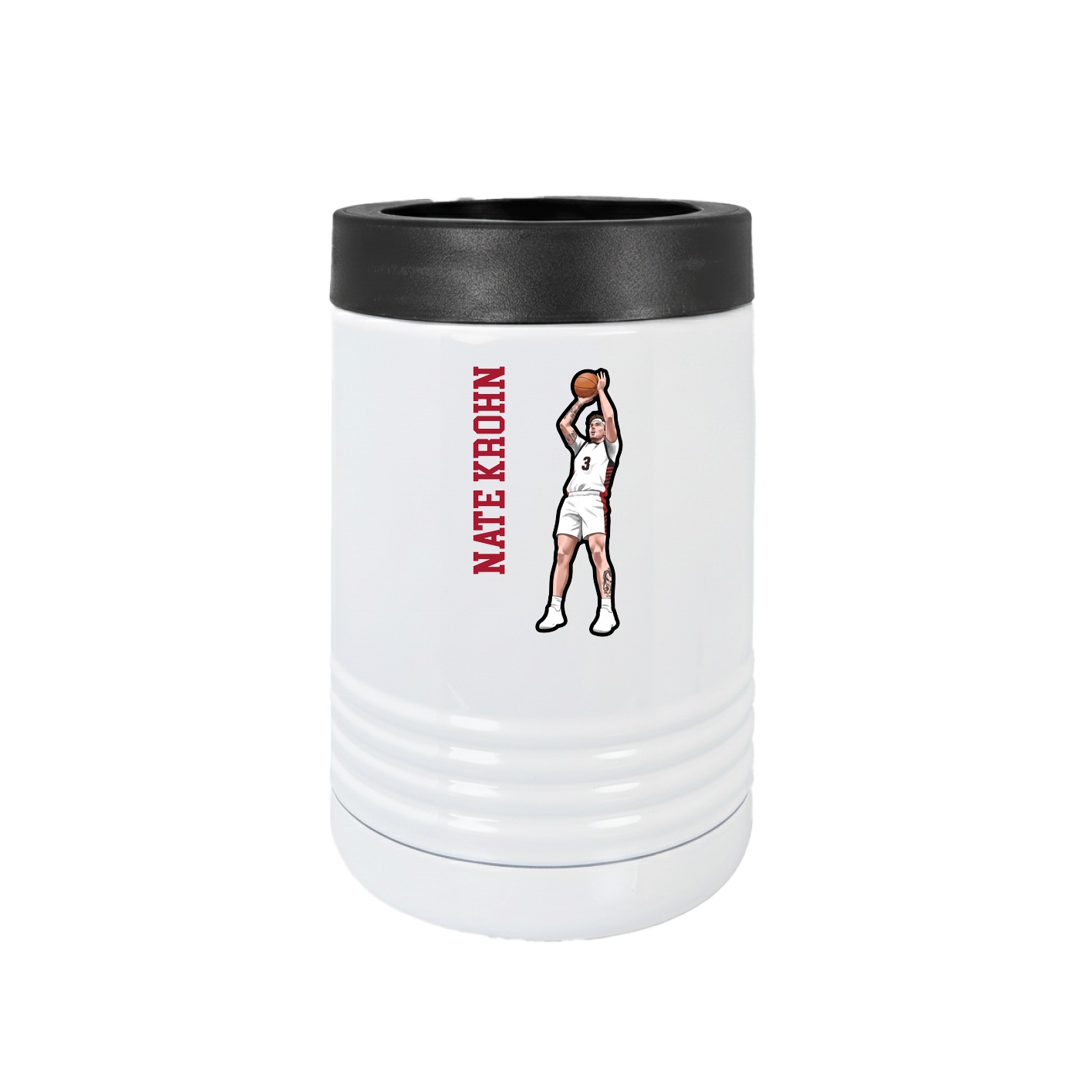 Beverage Holder — Name Vertical in White