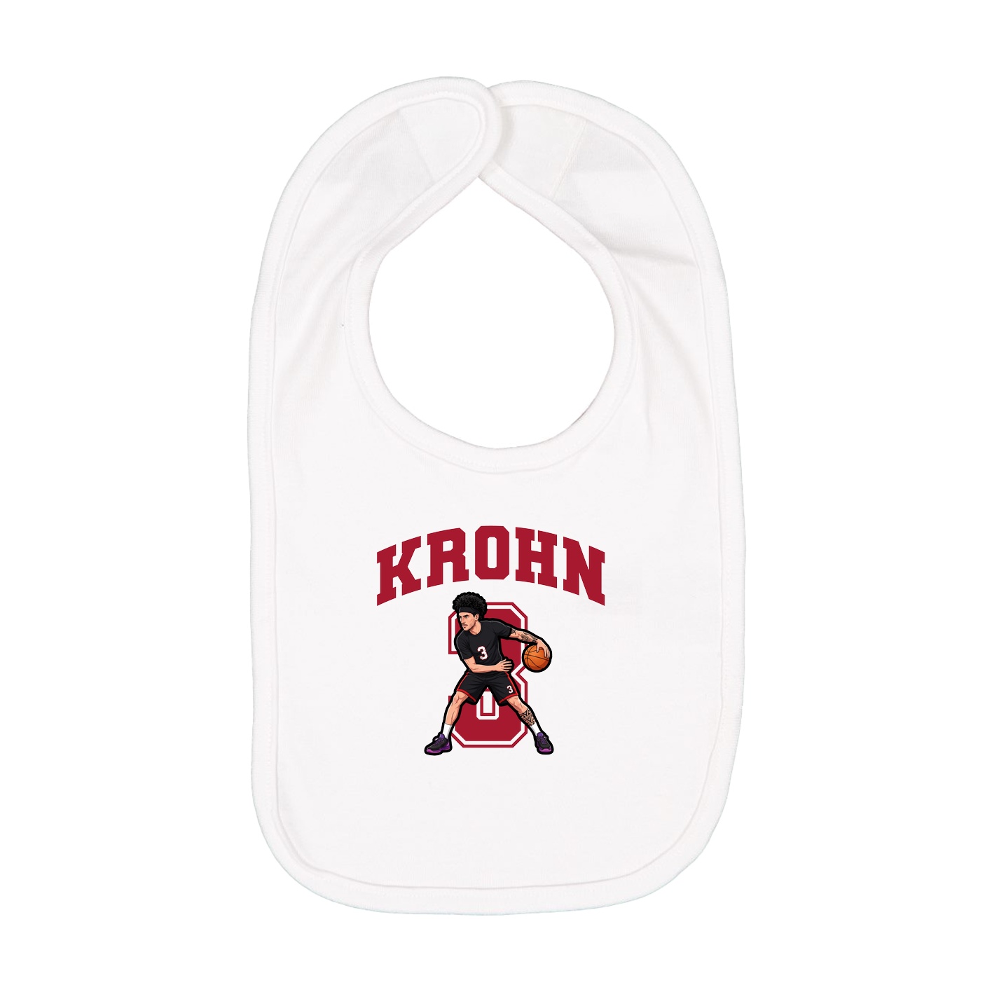 Infant Bib — Number in White