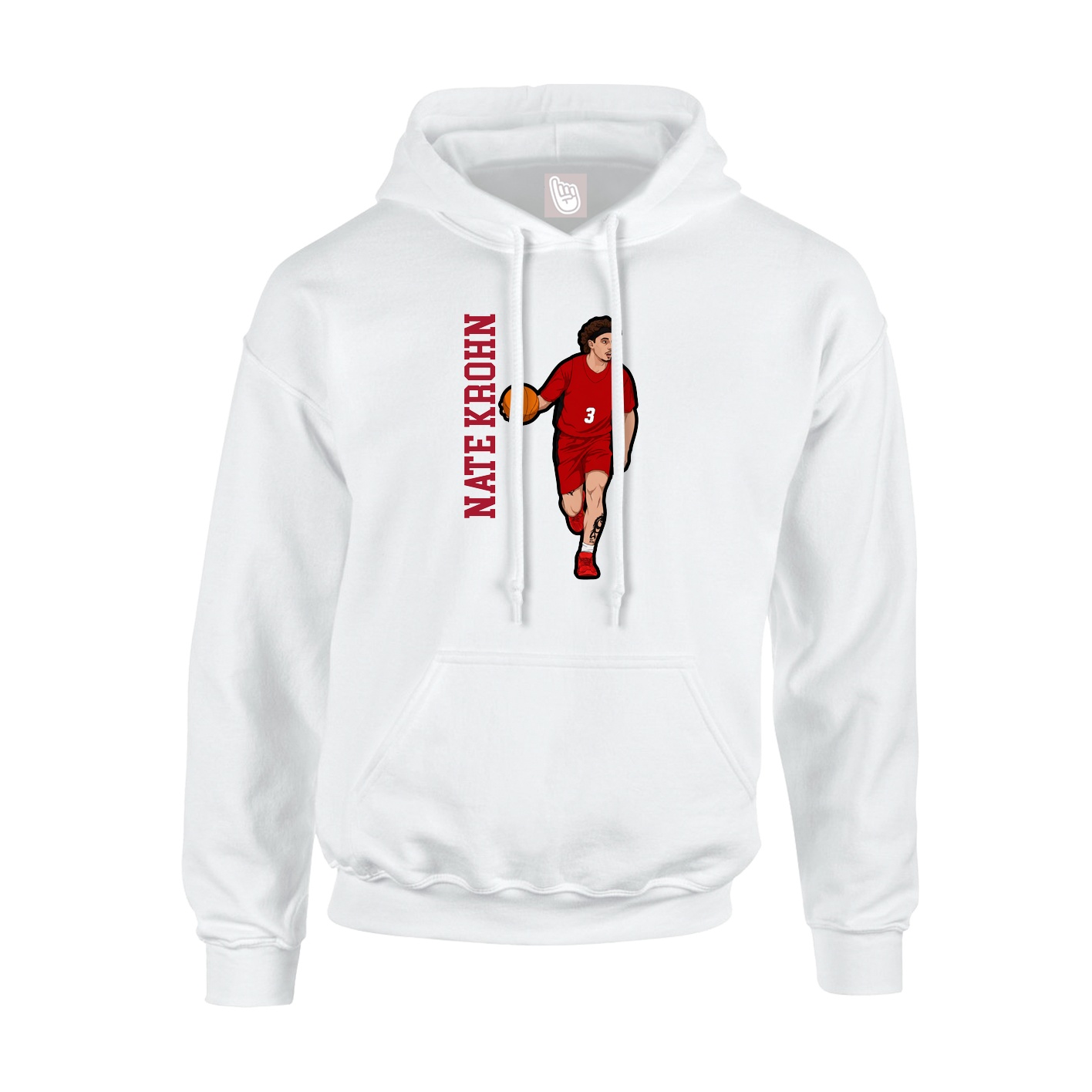 Youth Hoodie — Name Vertical in White