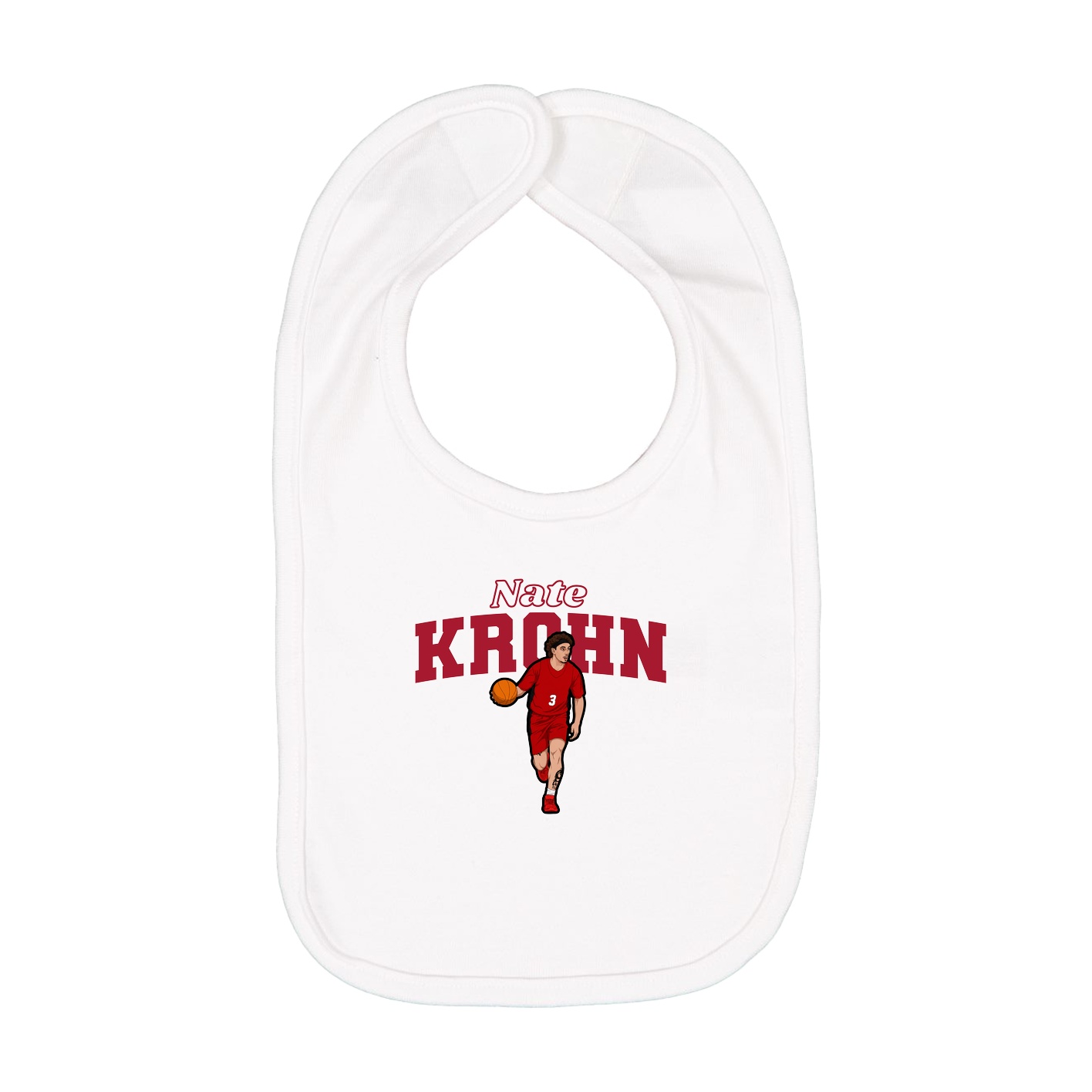 Infant Bib — Name Arch in White