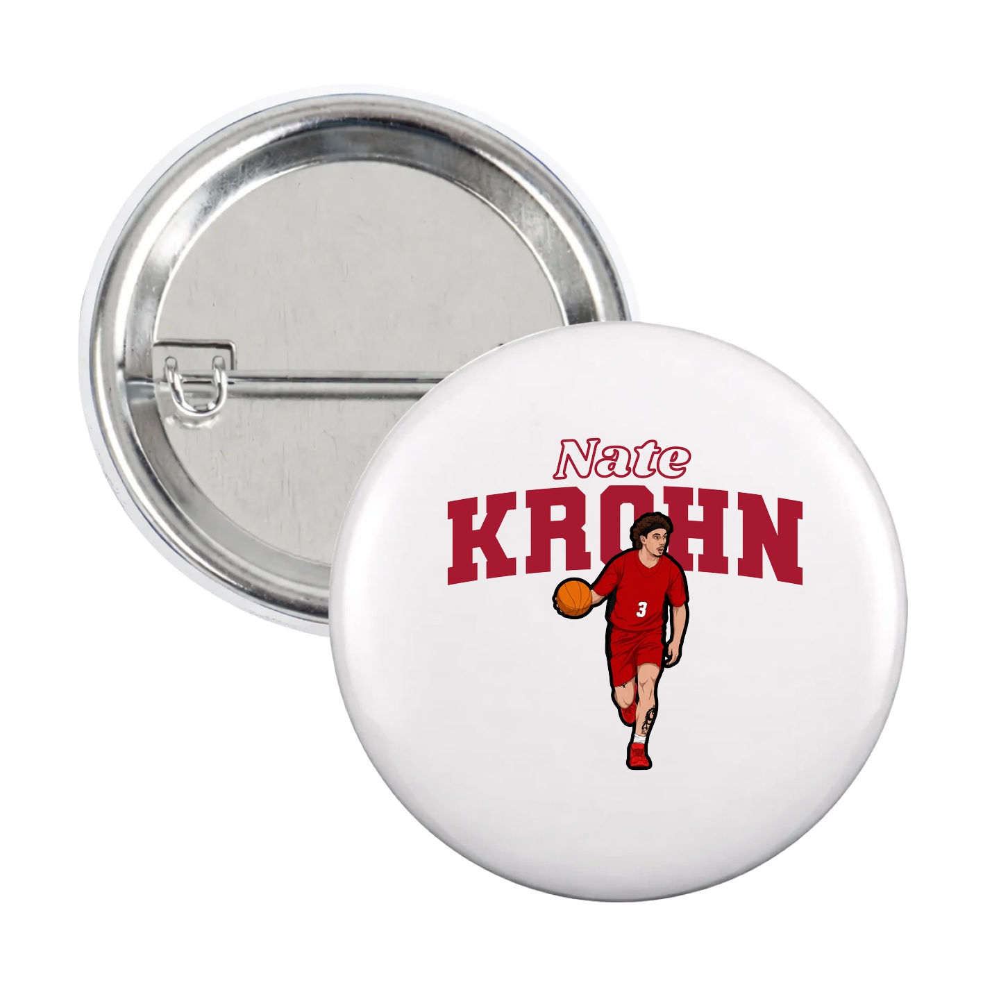Game Day Button — Name Arch in White