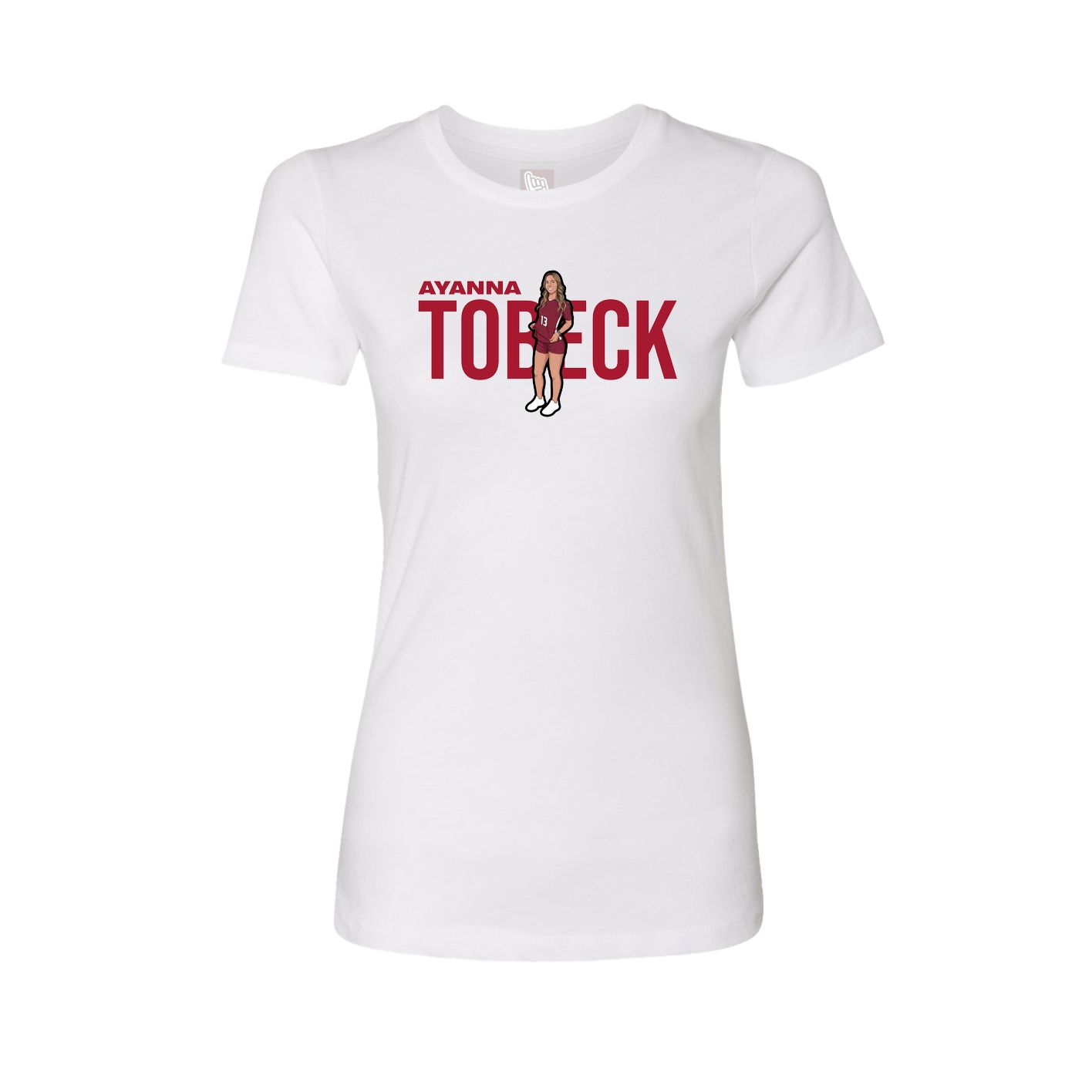 Fitted Women's Tee — Player Name in White