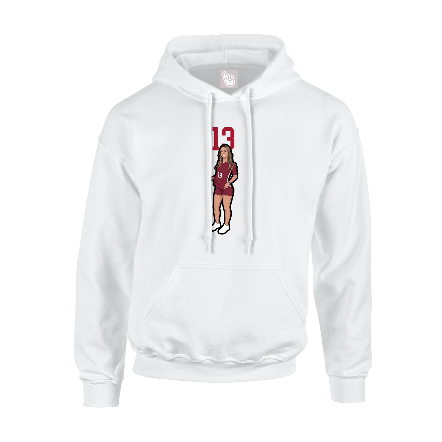 Hoodie — Number Top in White