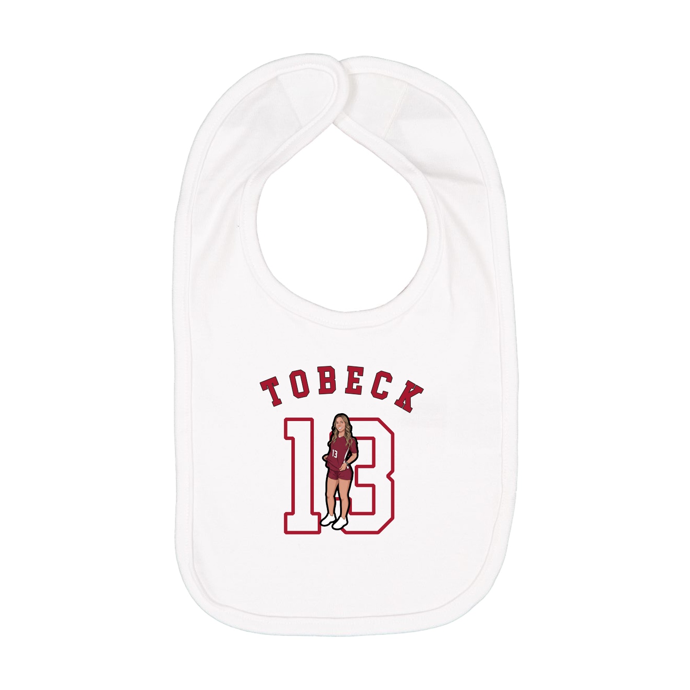 Infant Bib — Shirsey Arch in White