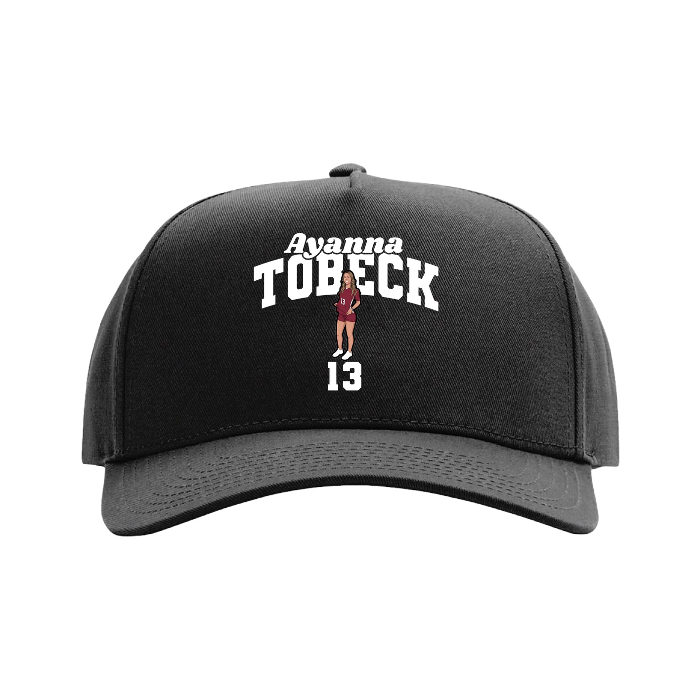 Full Fabric Five-Panel Champ Cap — Signature Arch in Black