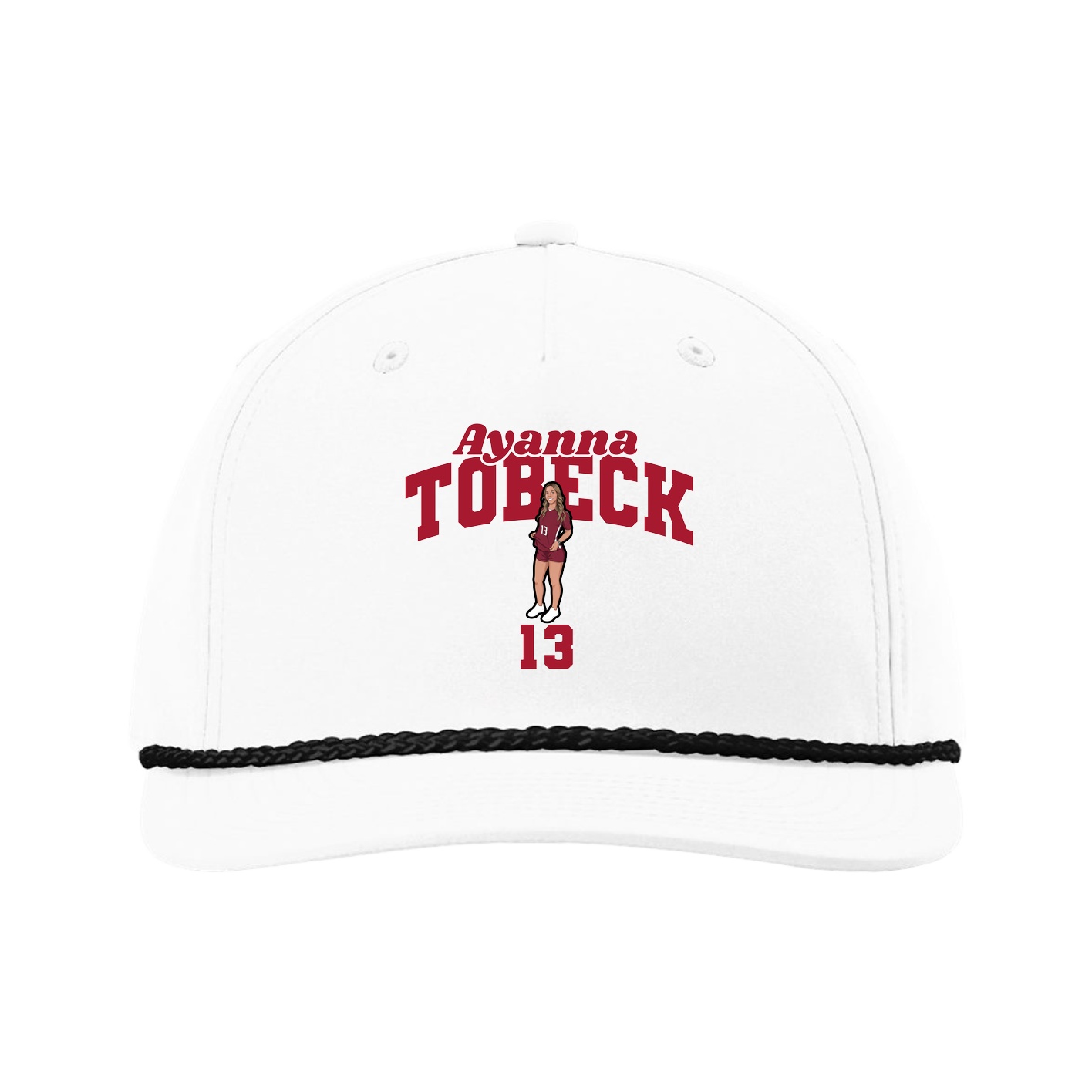 Five-Panel Classic Rope Cap — Signature Arch in White