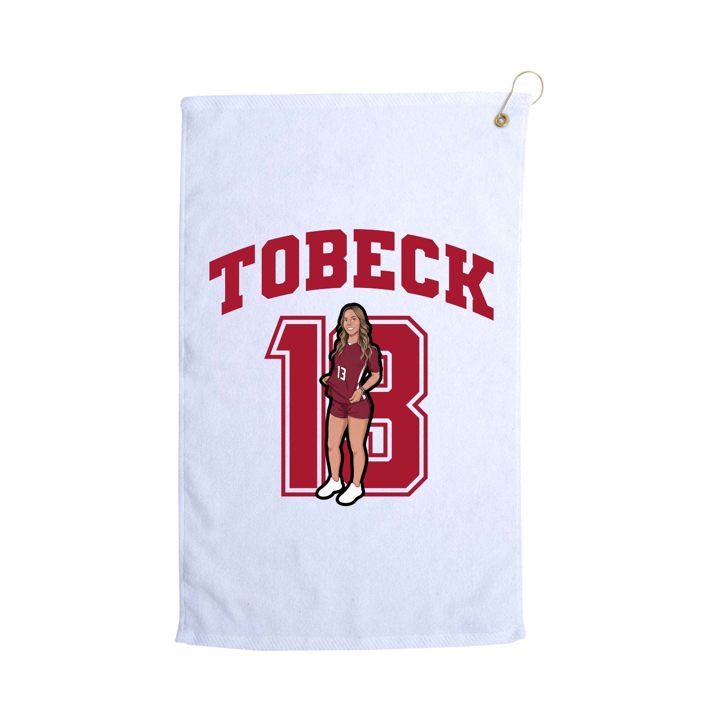 Golf Towel — Number in White
