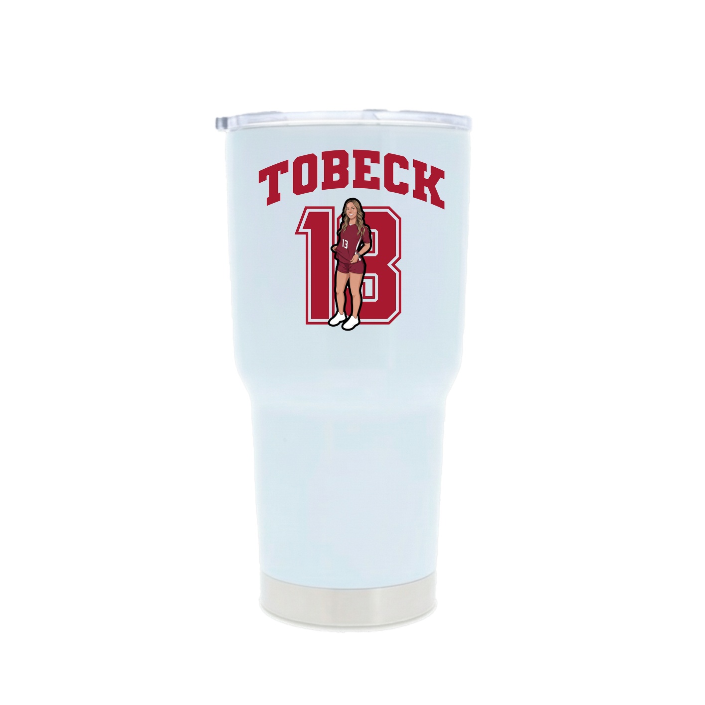 30oz Stainless Steel Tumbler — Number in White