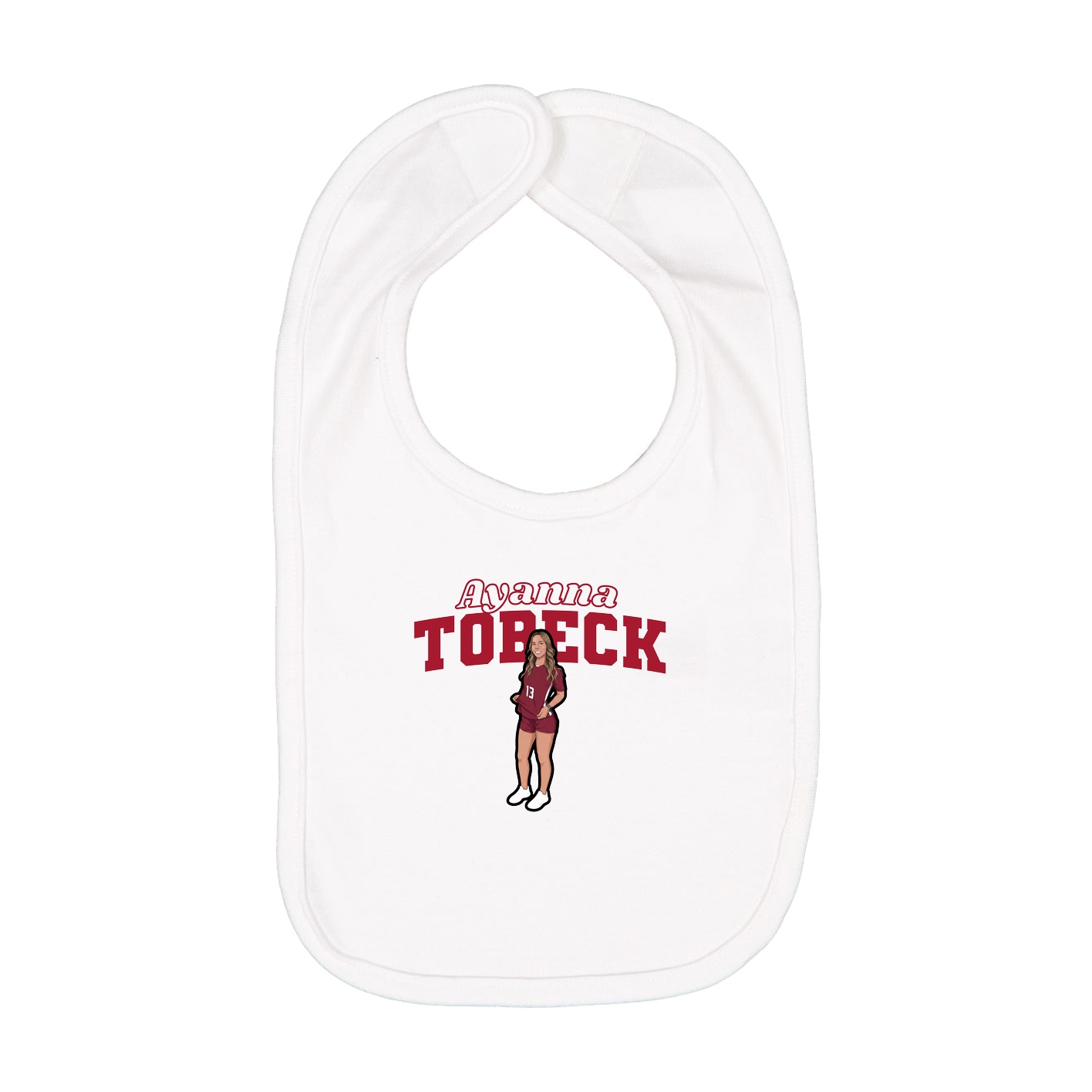 Infant Bib — Name Arch in White