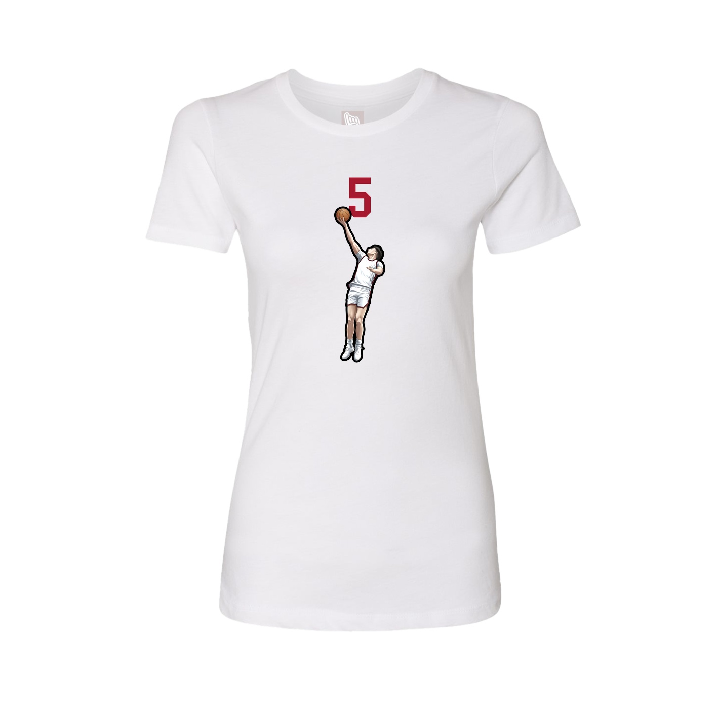 Fitted Women's Tee — Number Top in White