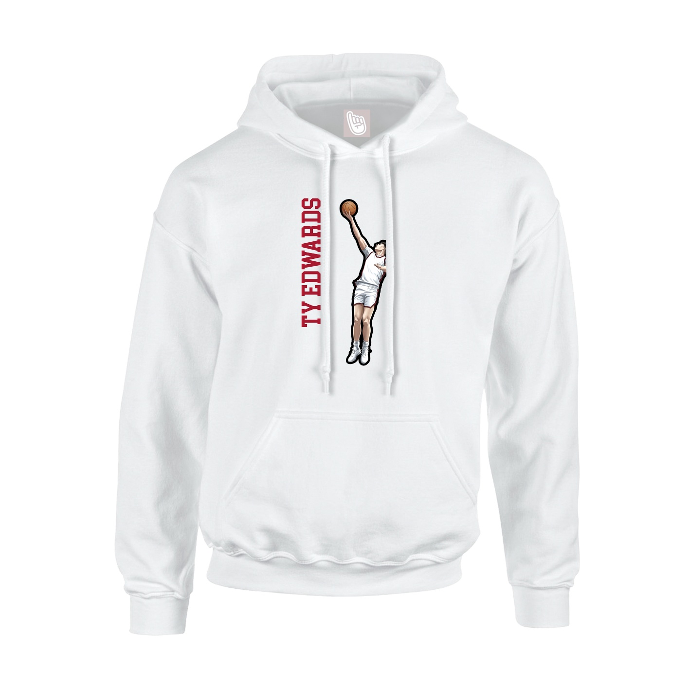 Youth Hoodie — Name Vertical in White