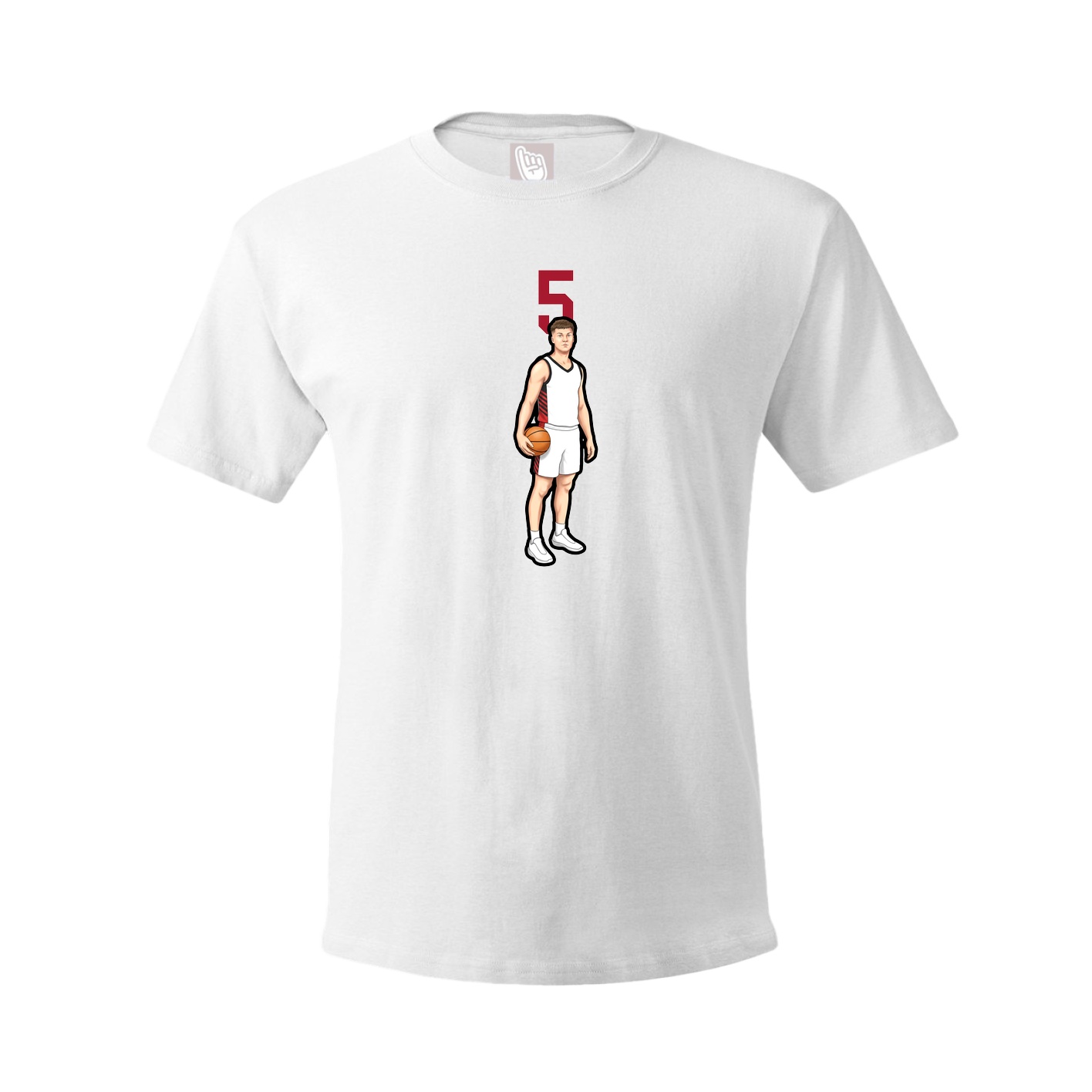 Youth Tee — Number Top in White