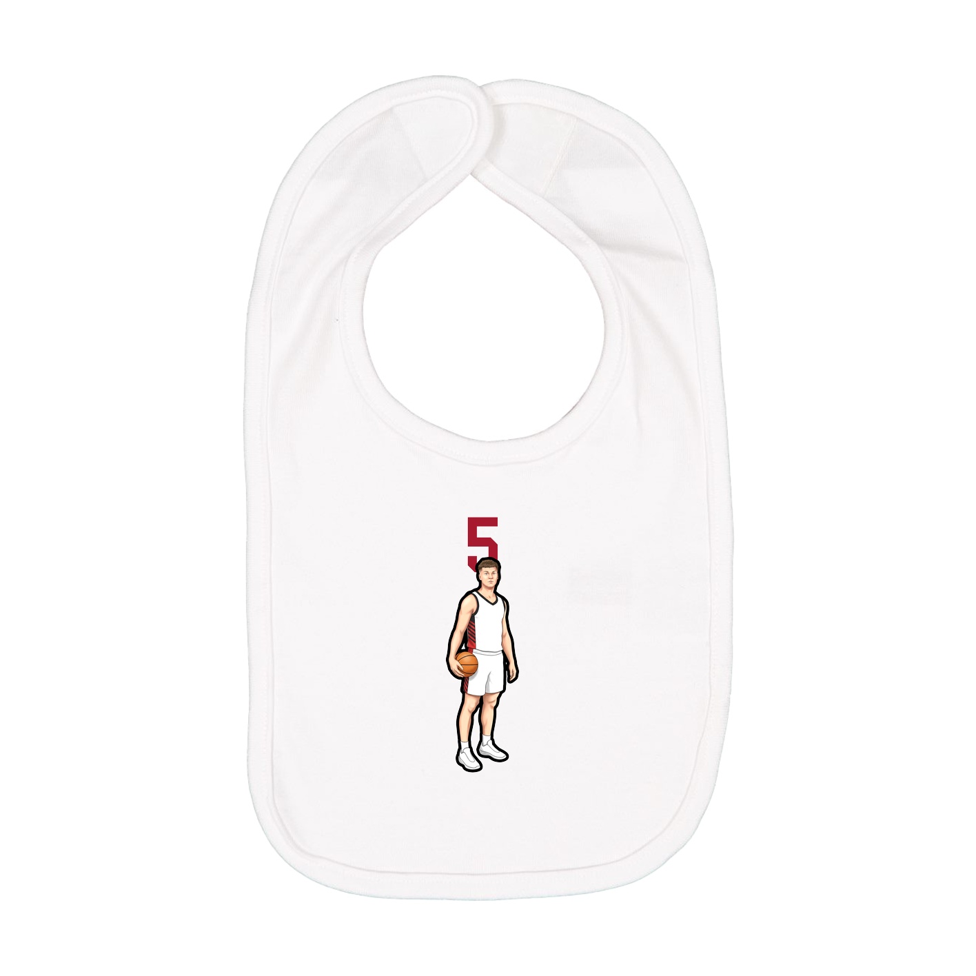 Infant Bib — Number Top in White