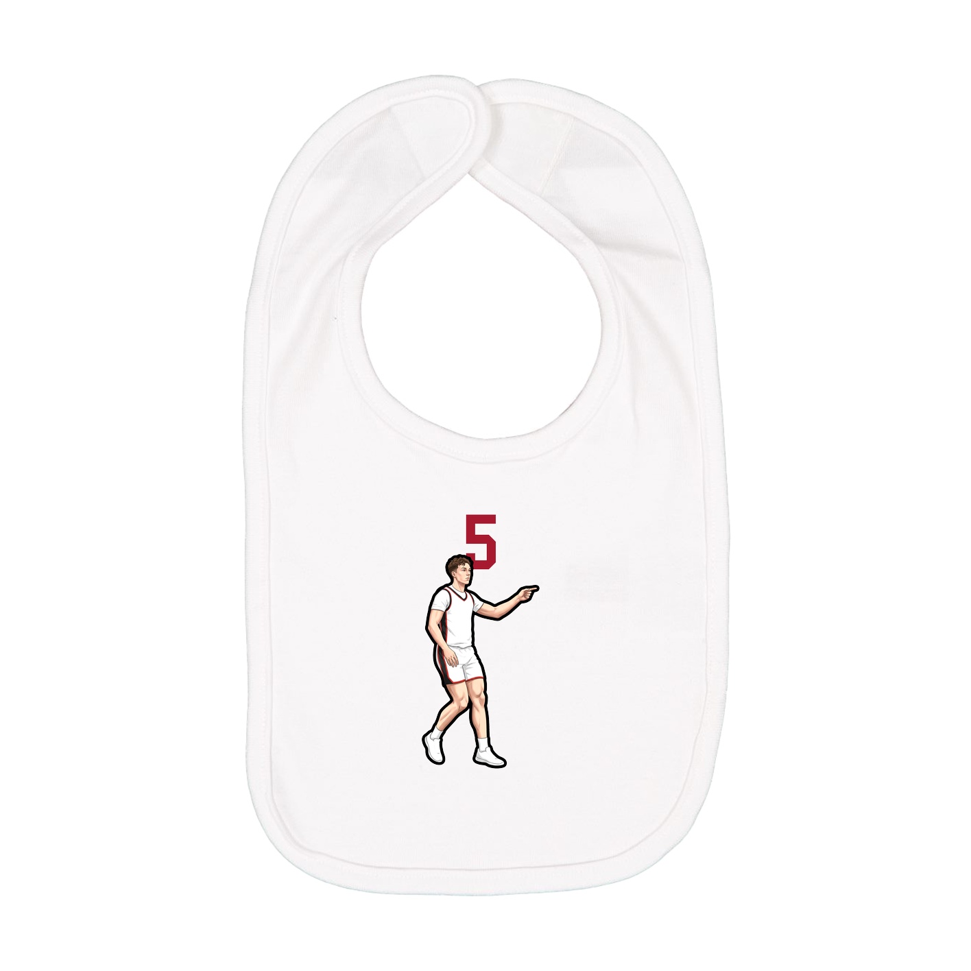 Infant Bib — Number Top in White