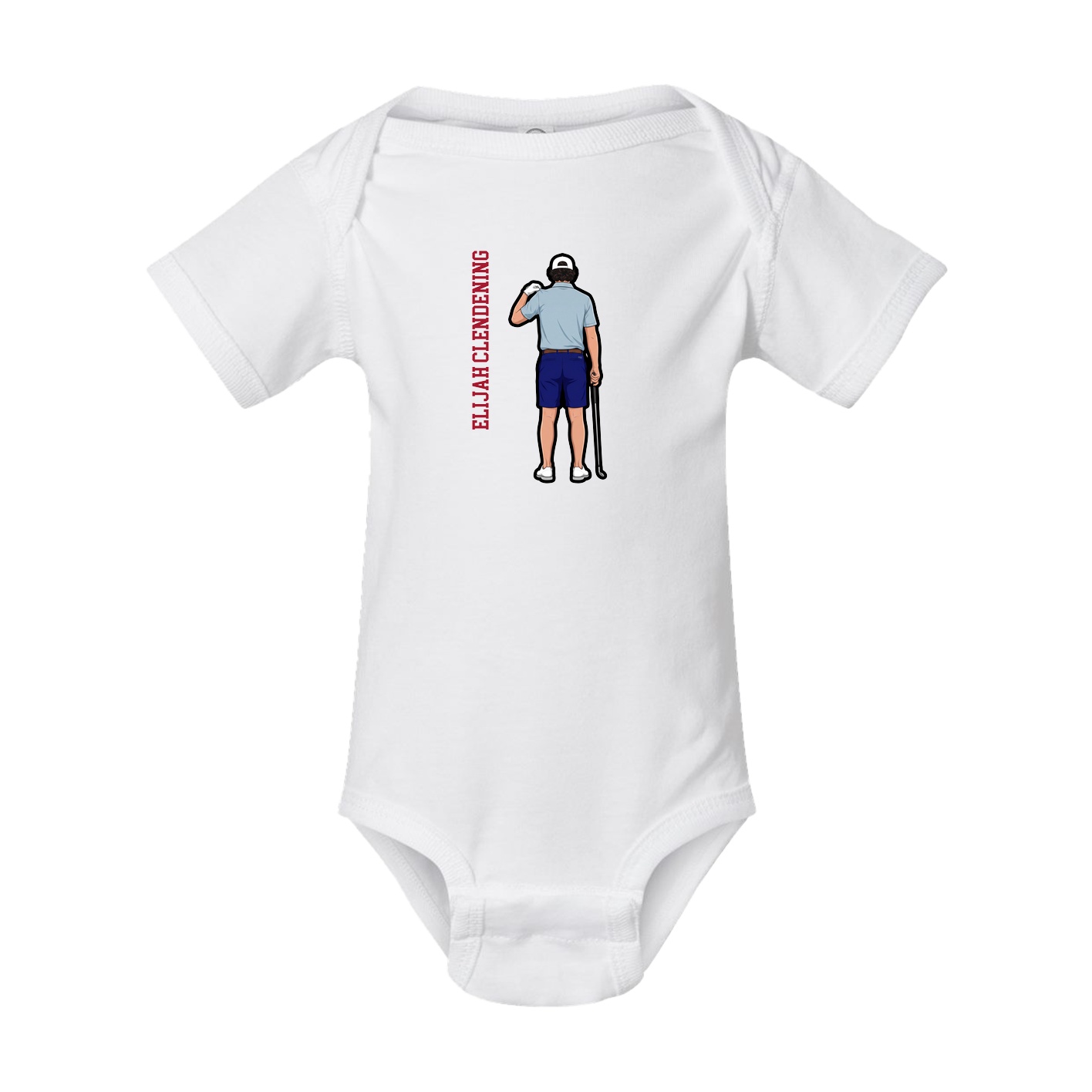 Baby Onesie — Name Vertical in White