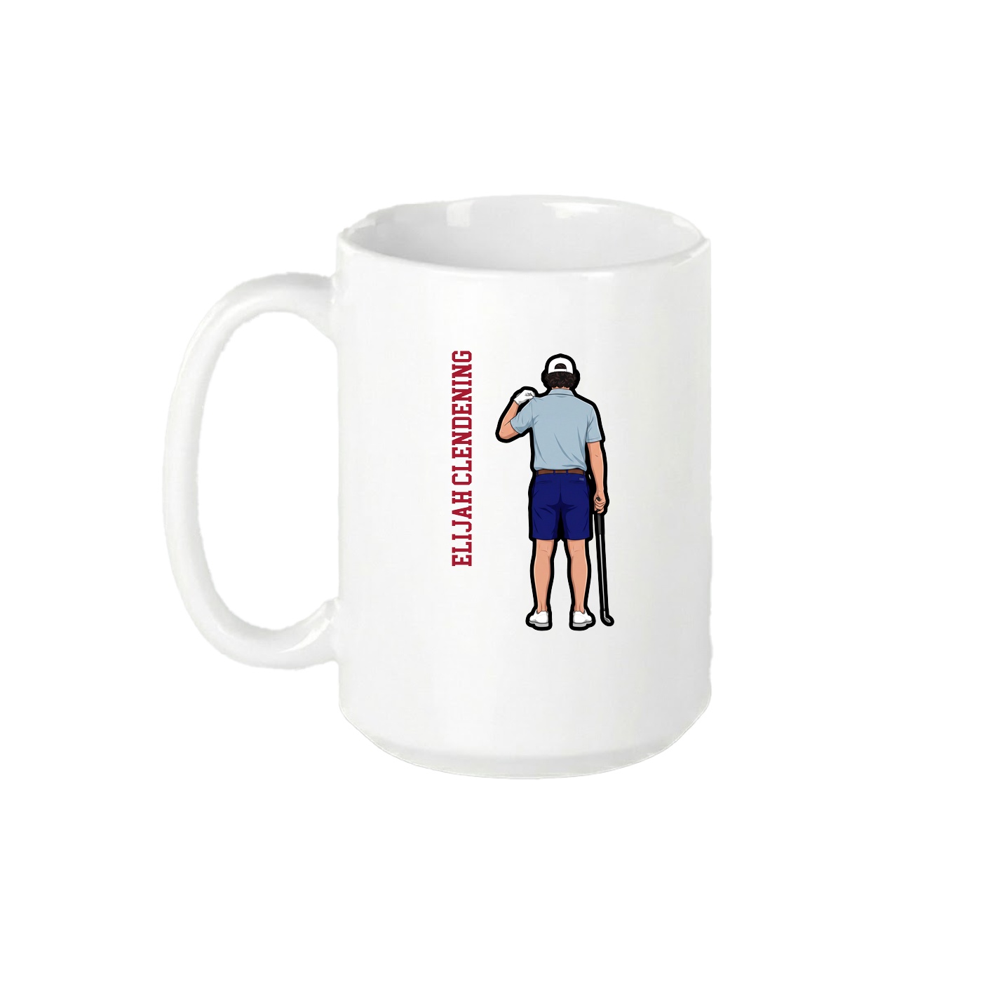 15oz Coffee Mug — Name Vertical in White