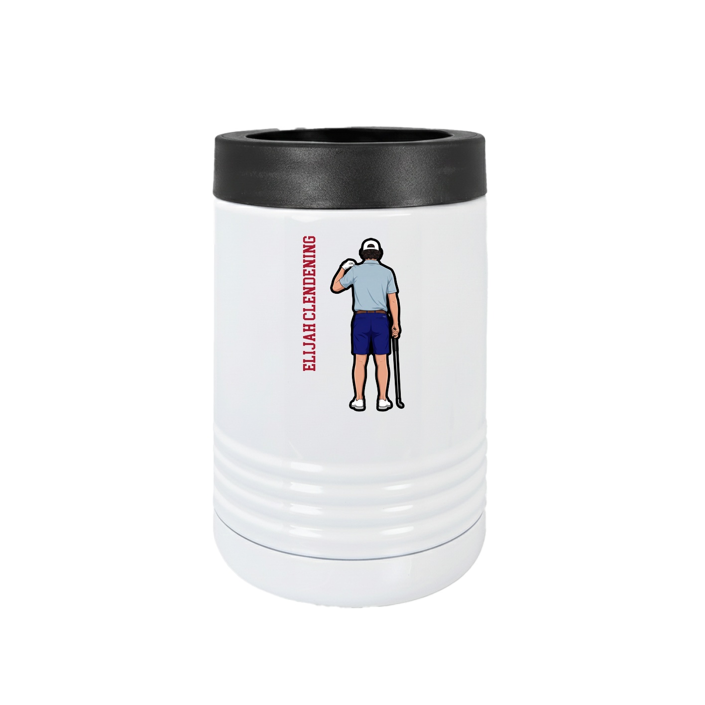 Beverage Holder — Name Vertical in White