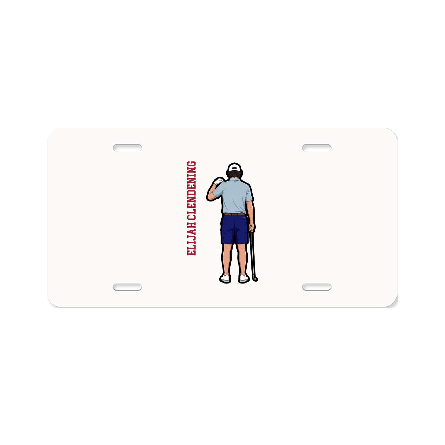 License Plate — Name Vertical in Classic
