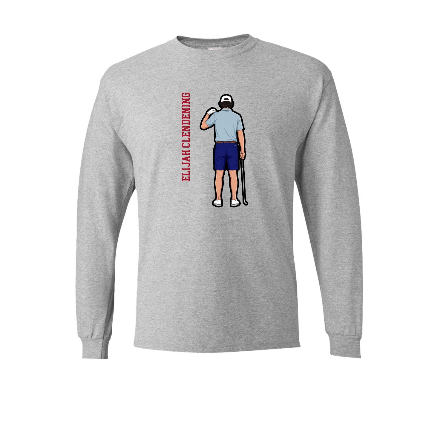 Long Sleeve Tee — Name Vertical in Grey