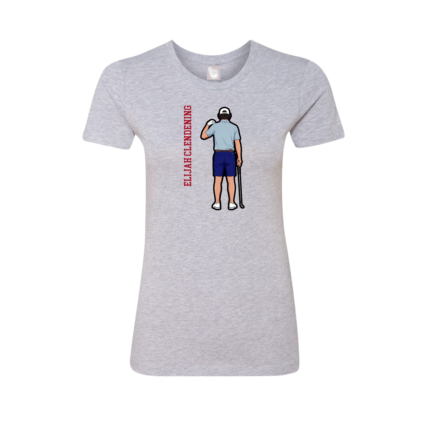 Fitted Women's Tee — Name Vertical in Grey