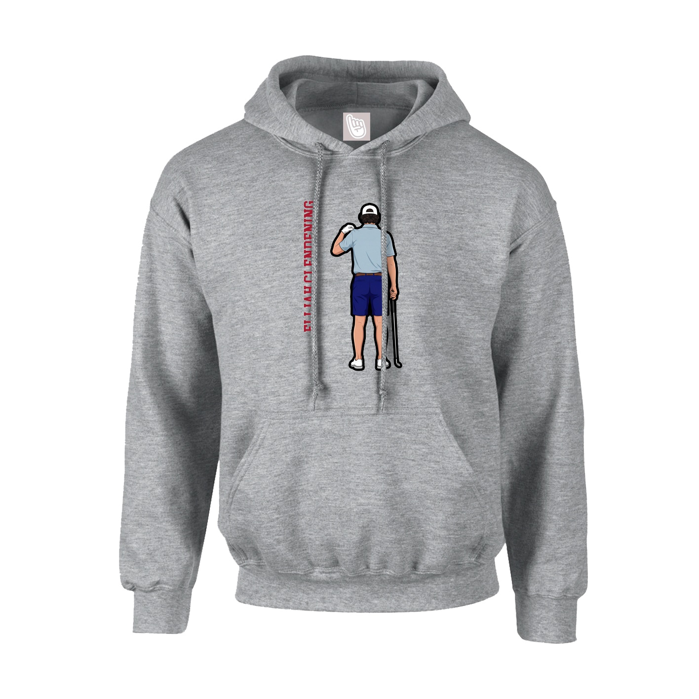 Youth Hoodie — Name Vertical in Grey