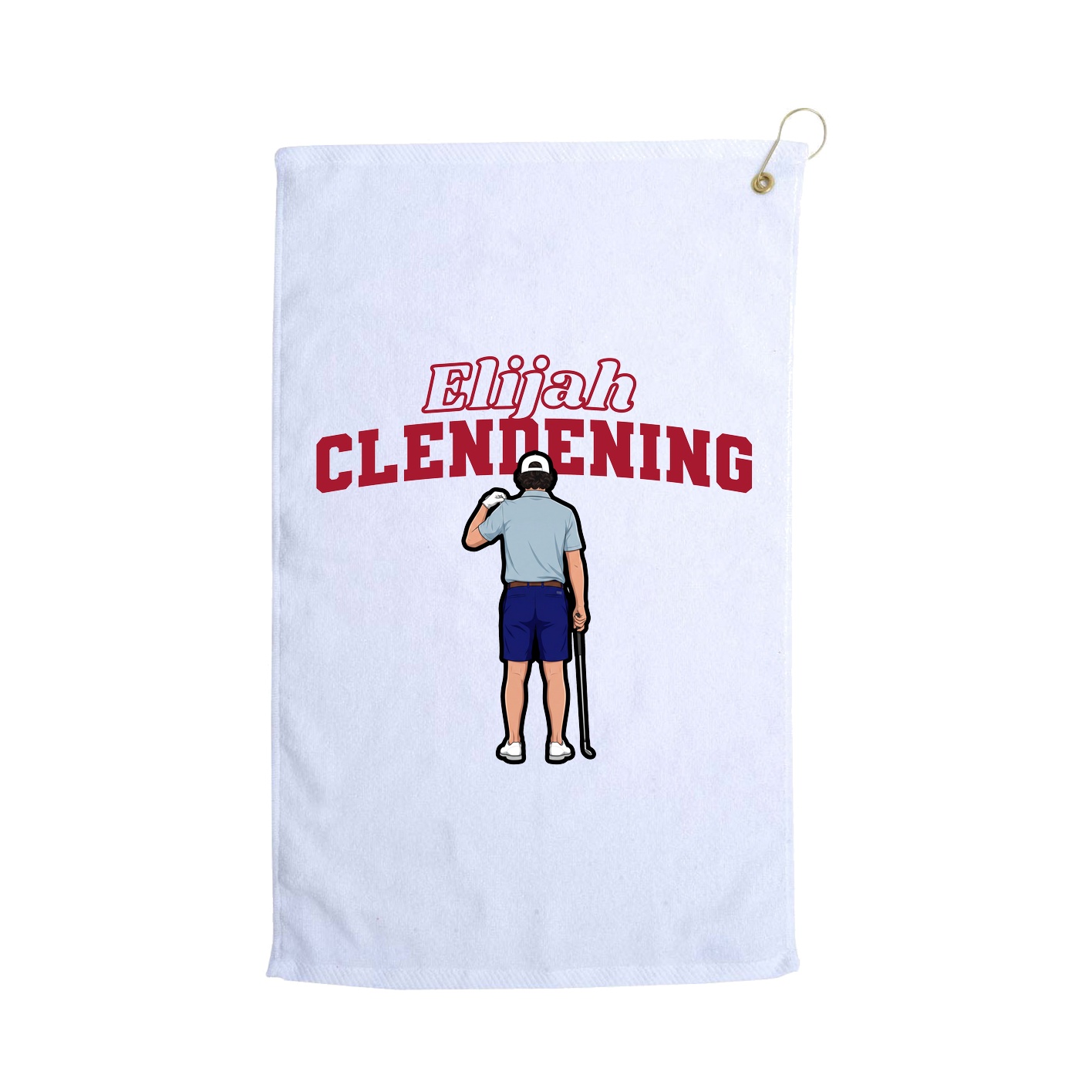 Golf Towel — Name Arch in White