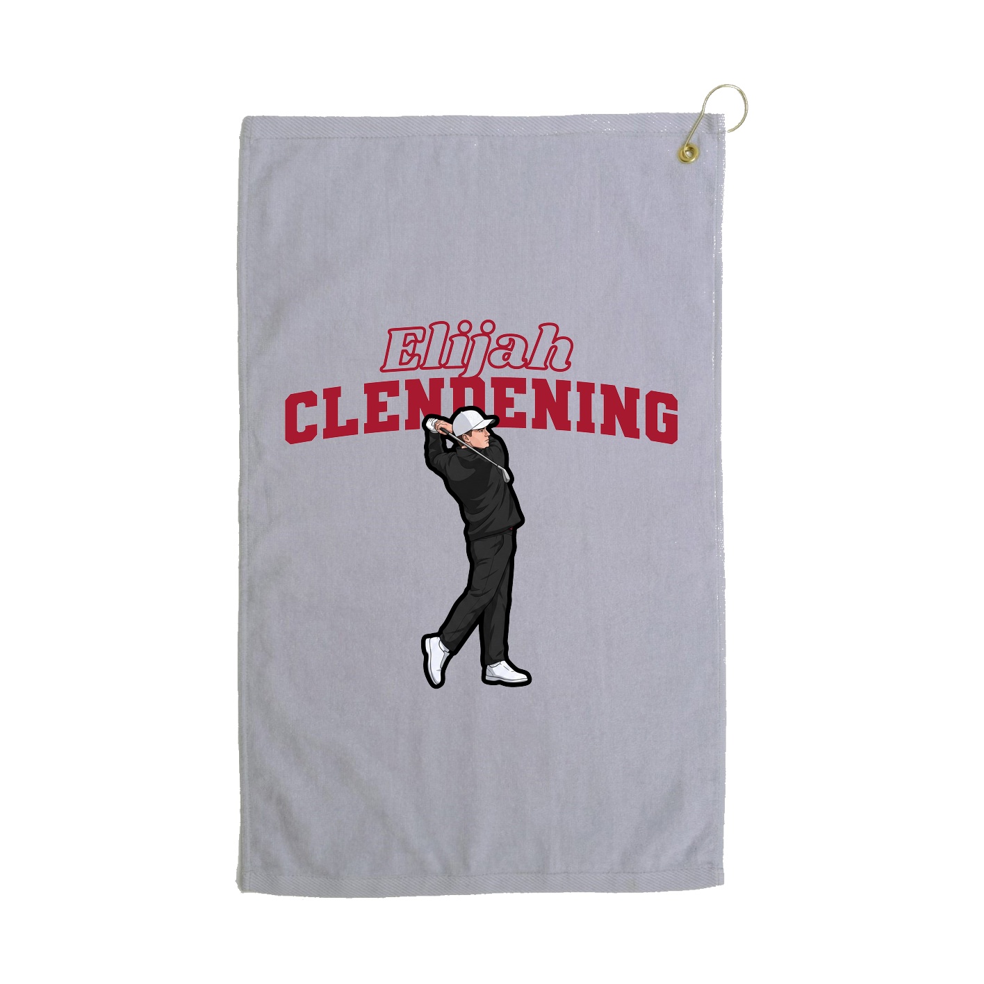Golf Towel — Name Arch in Grey