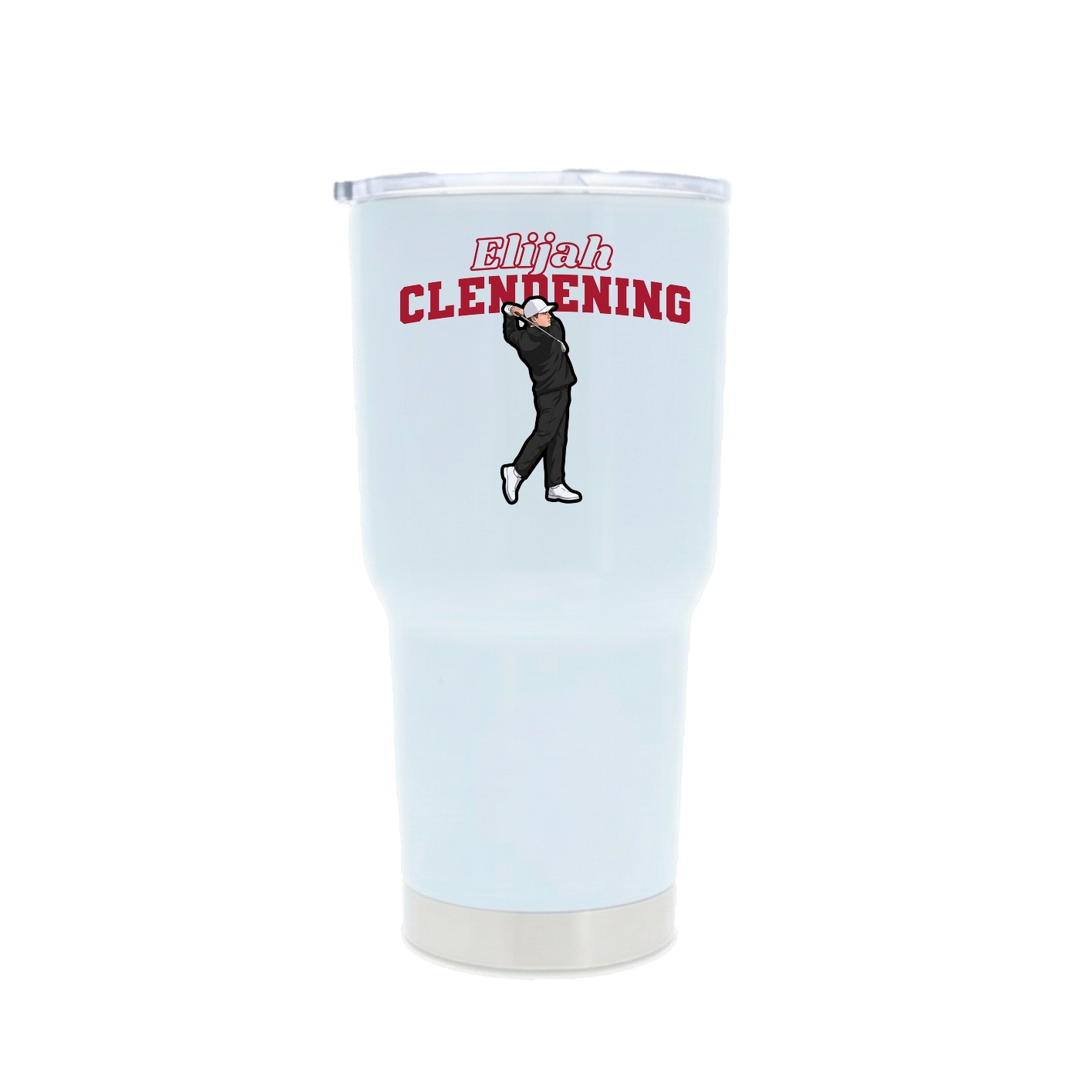 30oz Stainless Steel Tumbler — Name Arch in White
