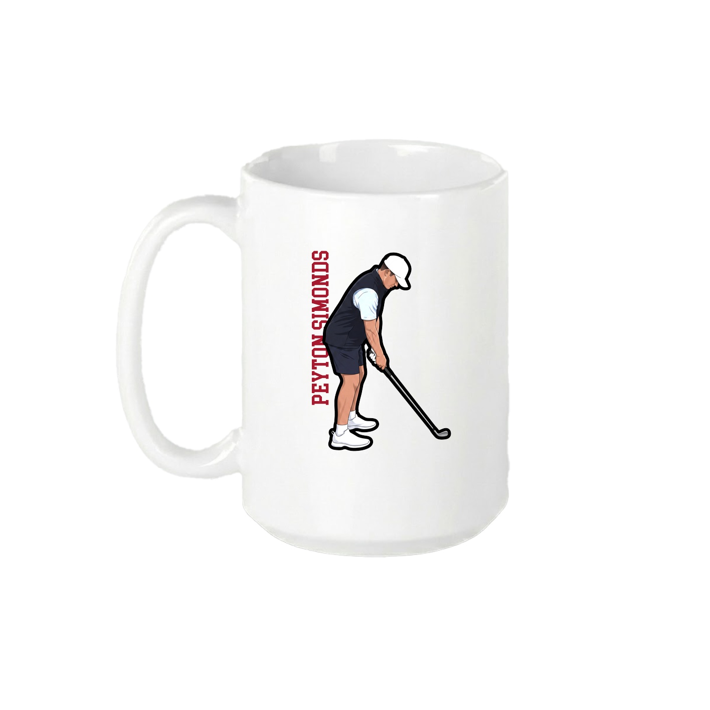 15oz Coffee Mug — Name Vertical in White