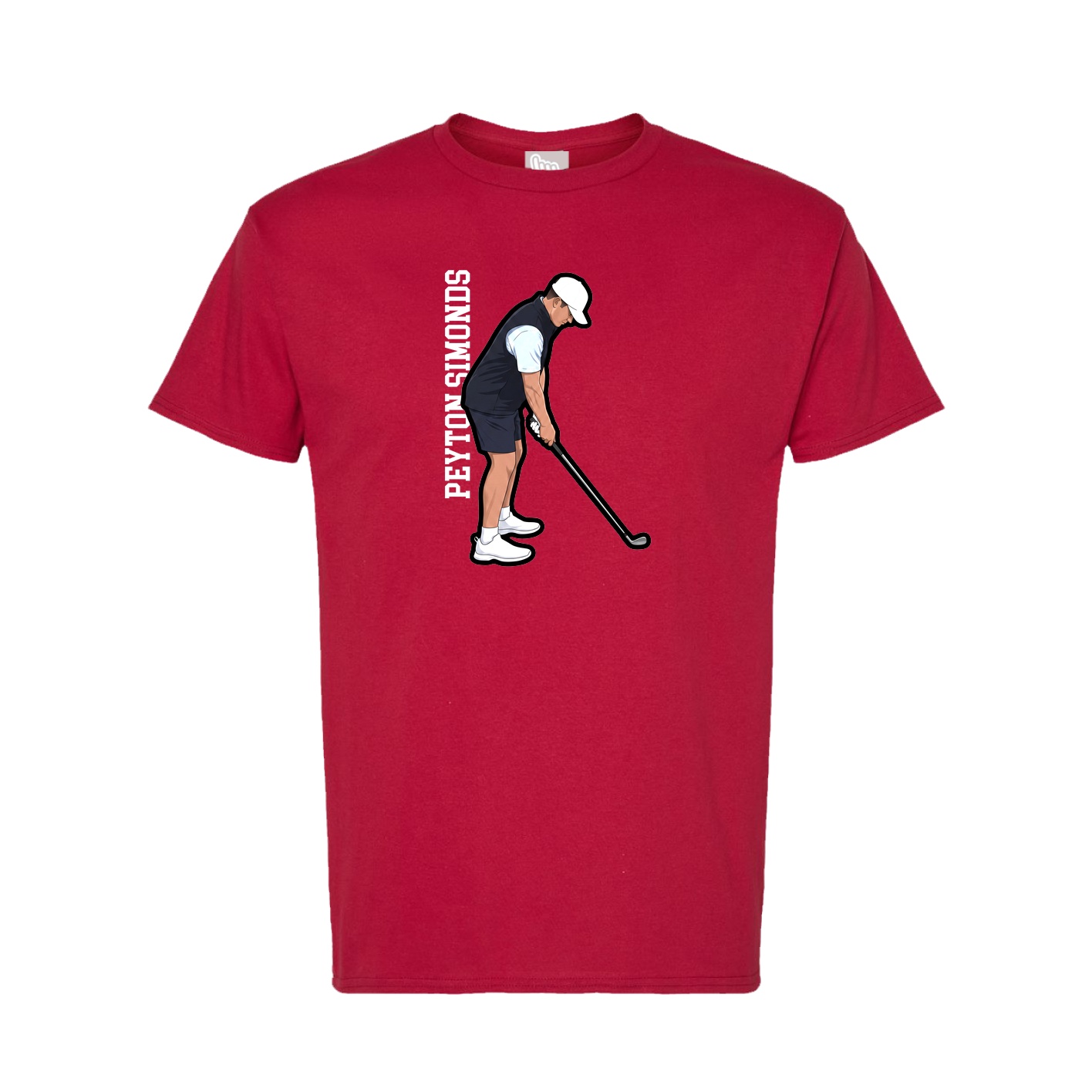 Tee — Name Vertical in Crimson