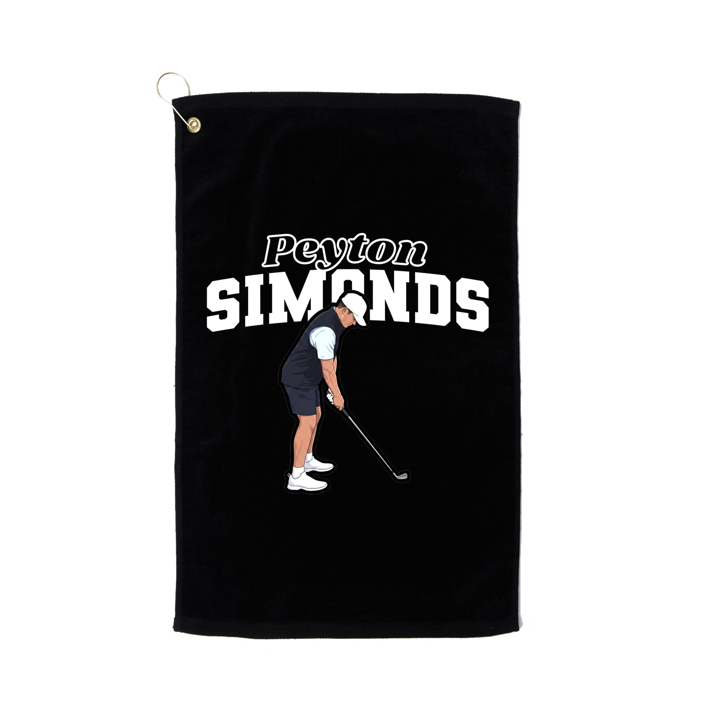 Golf Towel — Name Arch in Black