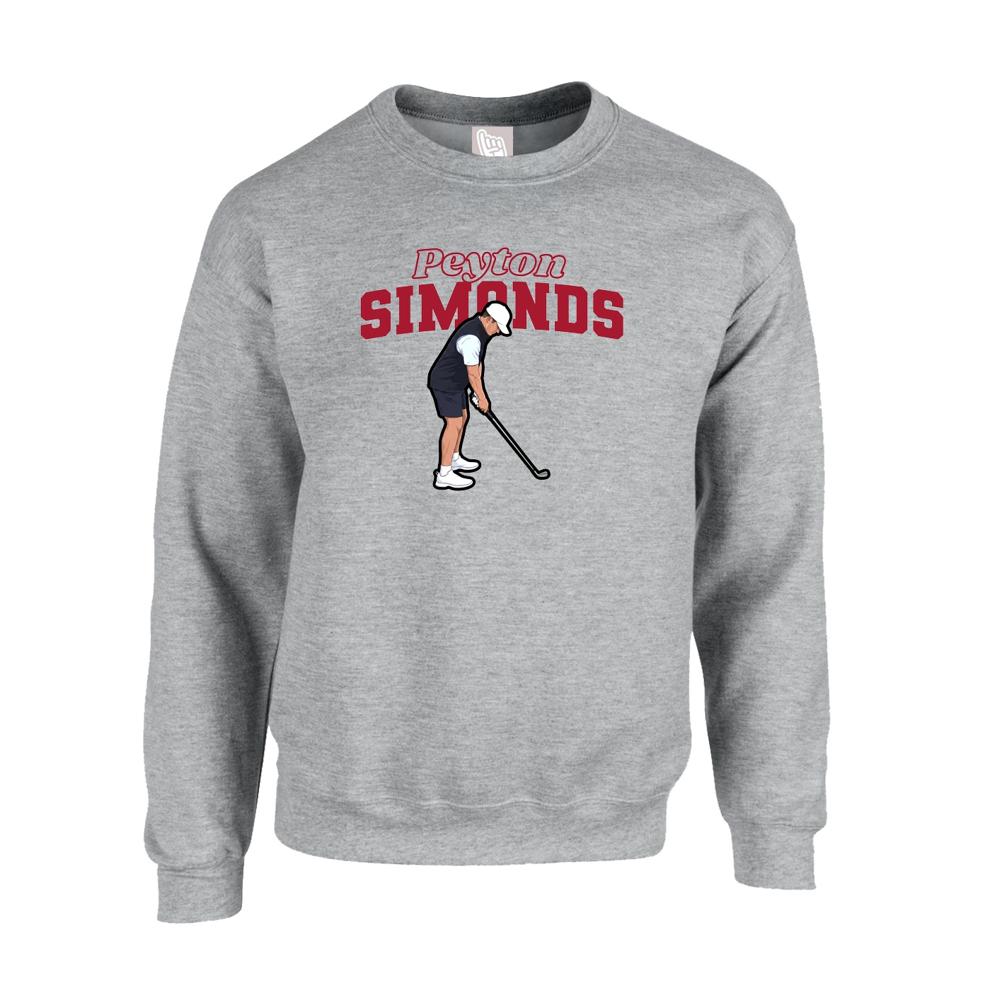 Fleece Crew — Name Arch in Grey