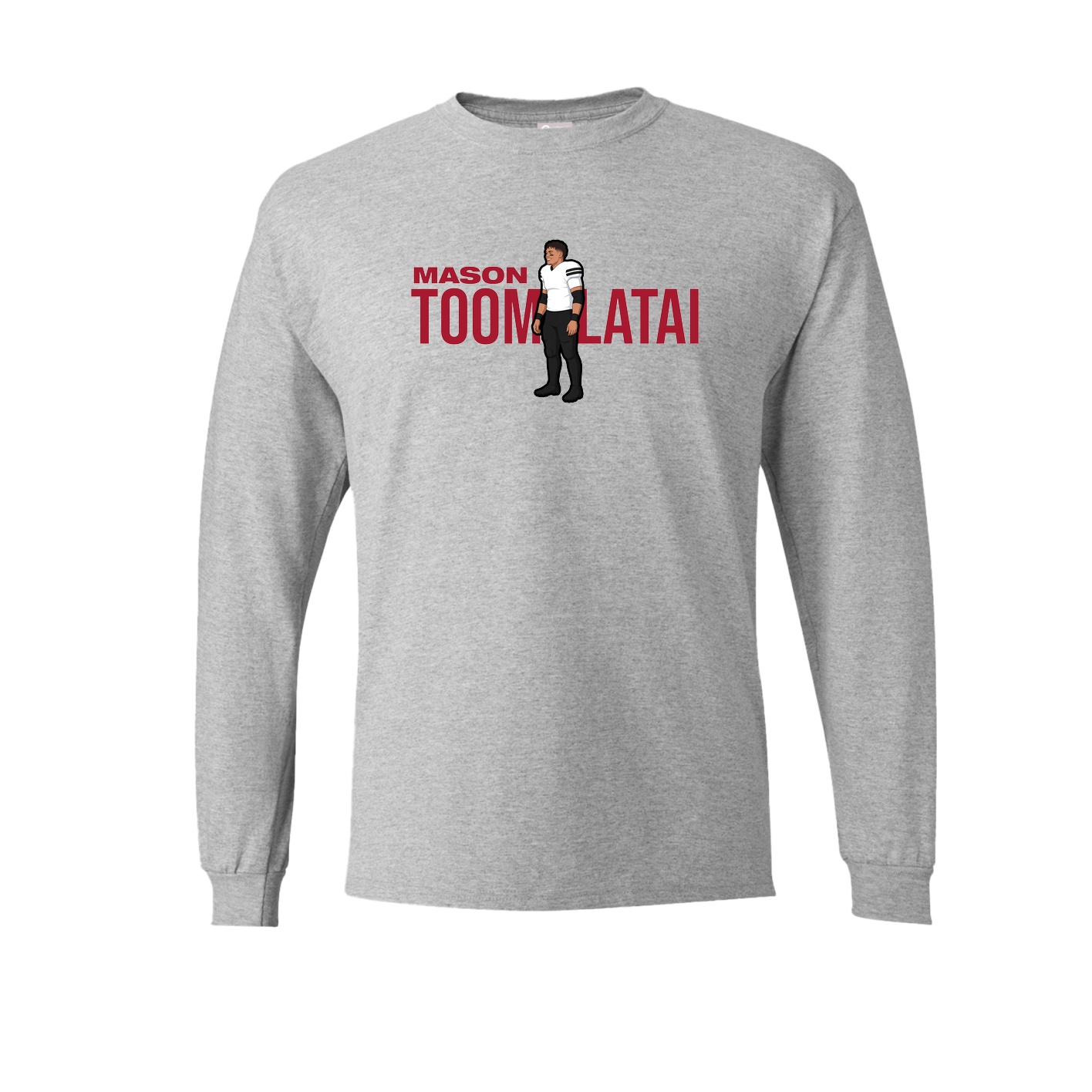 Long Sleeve Tee — Player Name in Grey
