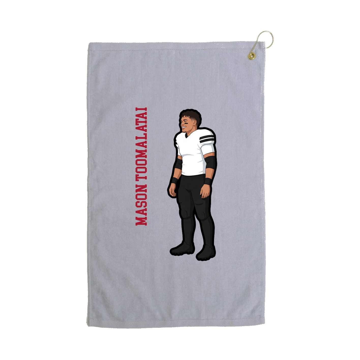 Golf Towel — Name Vertical in Grey