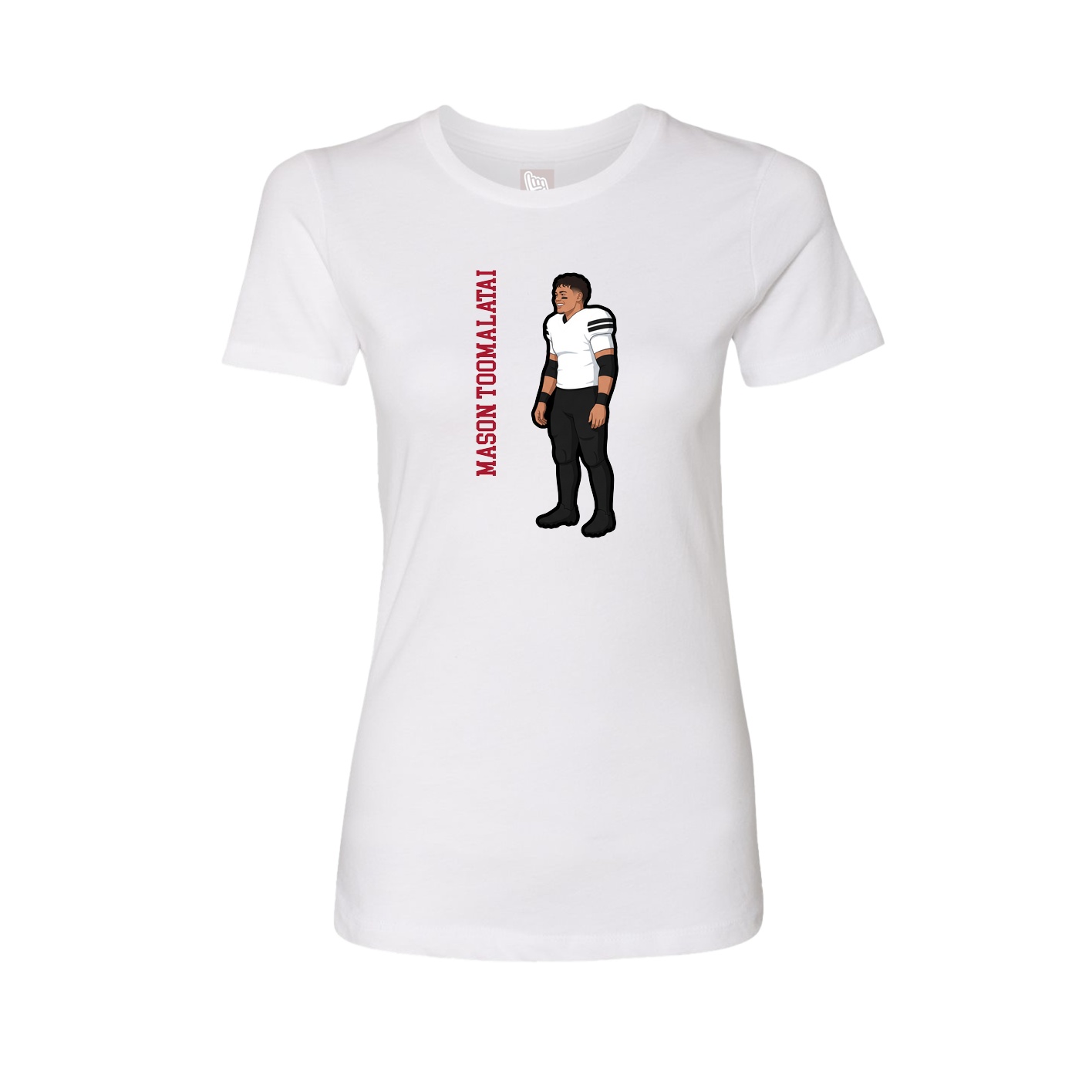 Womens Tee — Name Vertical in White