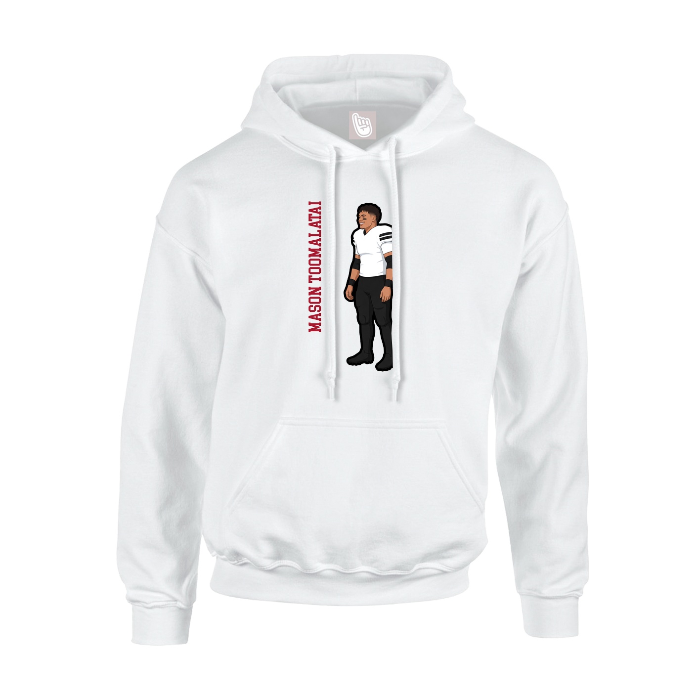 Youth Hoodie — Name Vertical in White