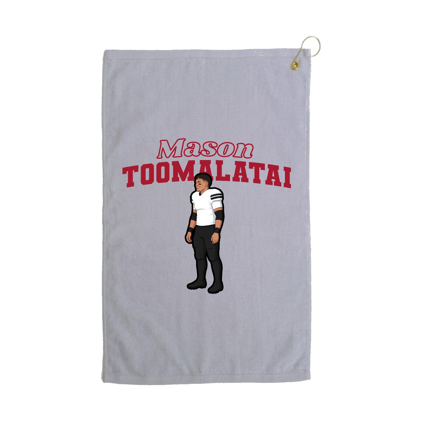 Golf Towel — Name Arch in Grey