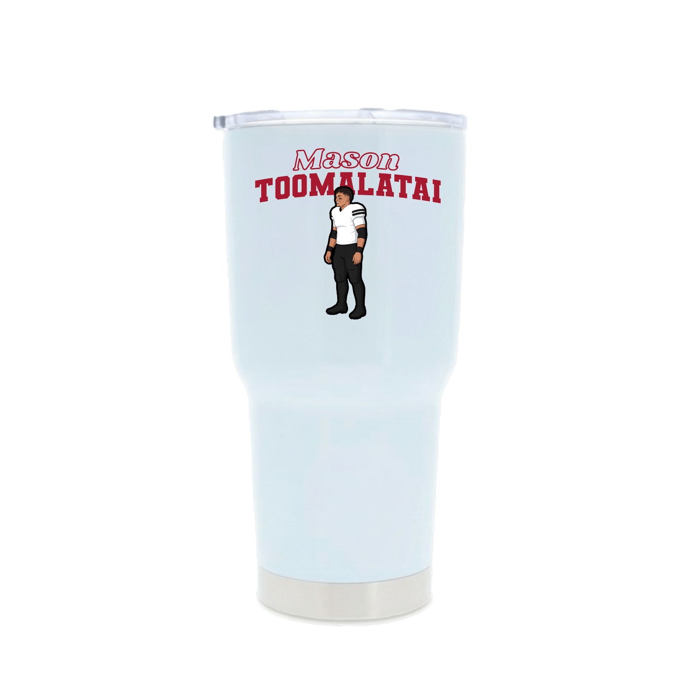 30oz Stainless Steel Tumbler — Name Arch in White