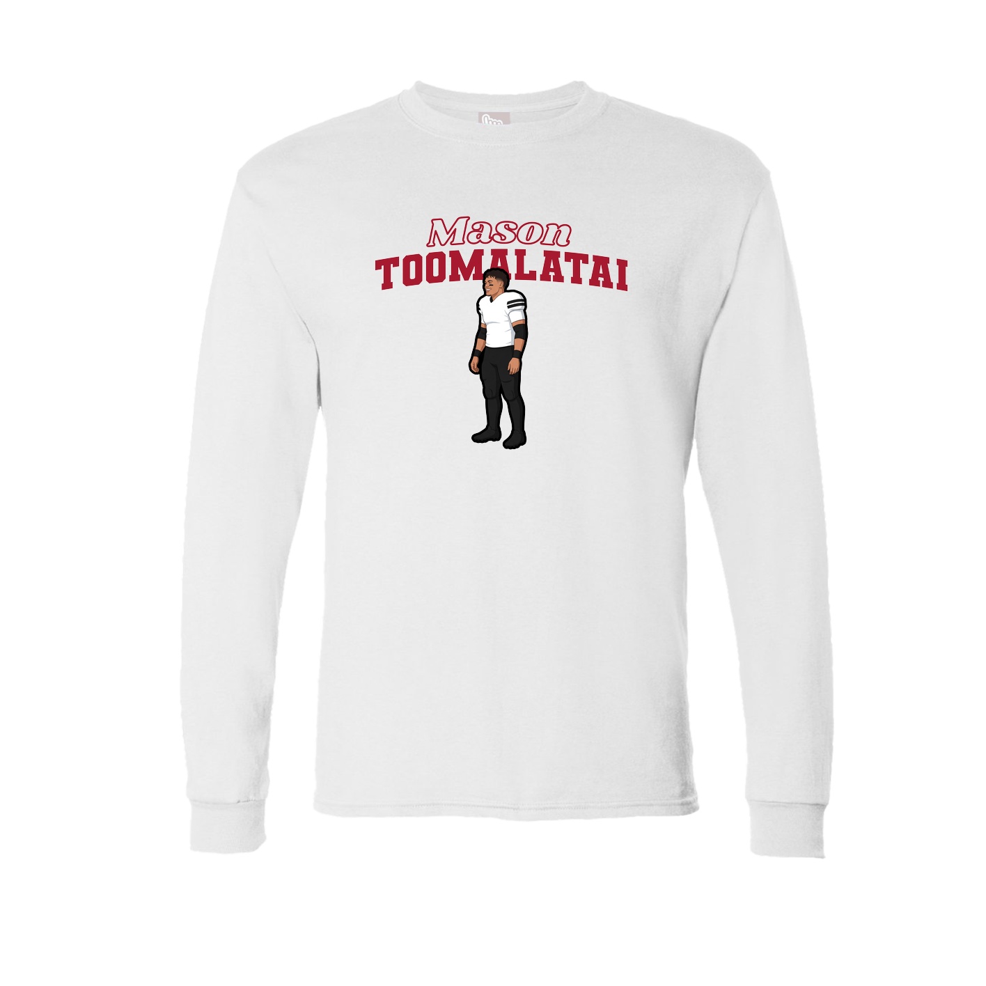 Long Sleeve Tee — Name Arch in White