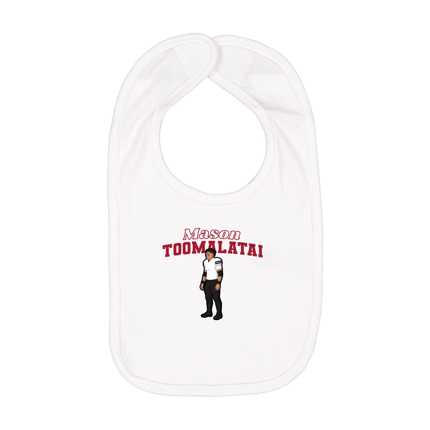 Infant Bib — Name Arch in White