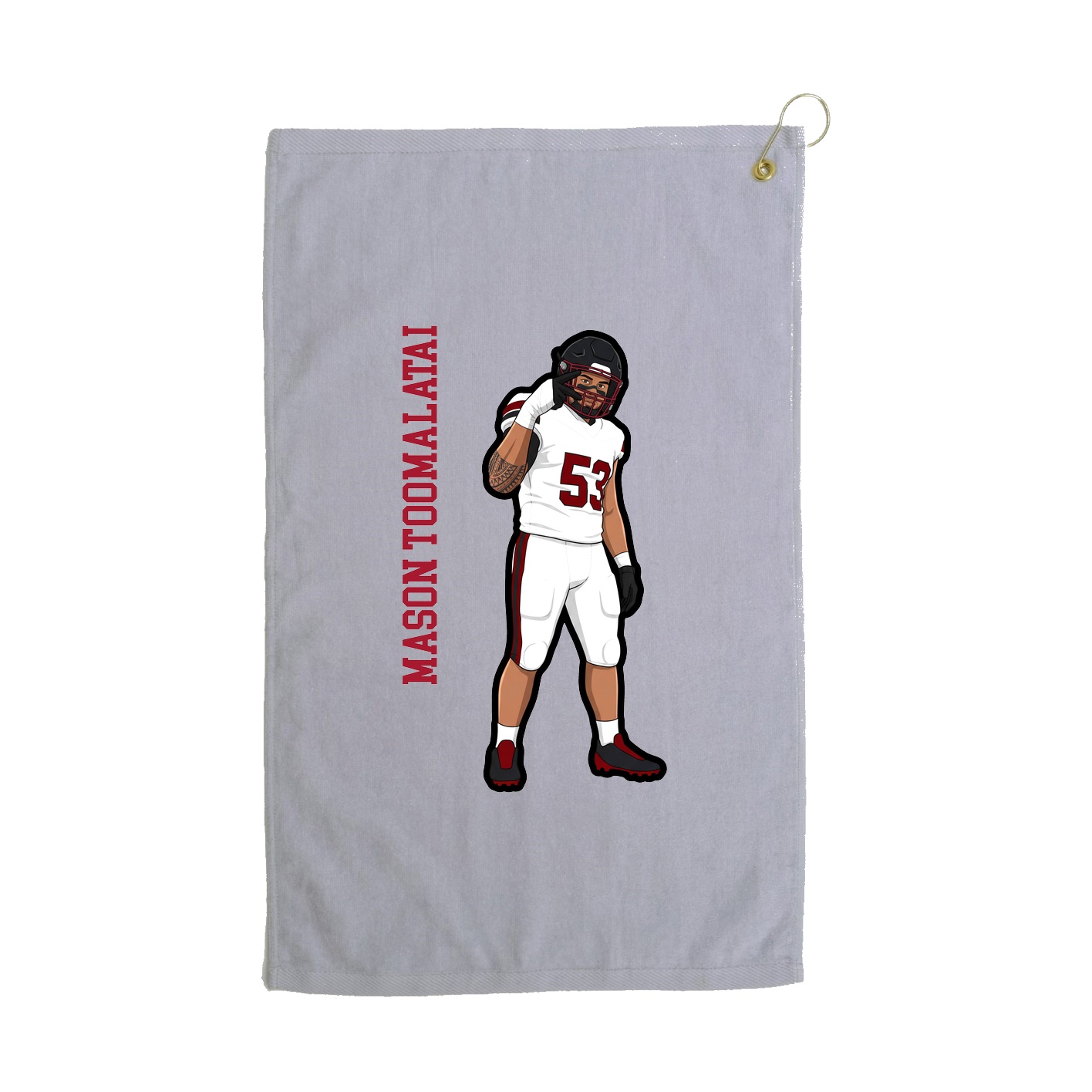 Golf Towel — Name Vertical in Grey