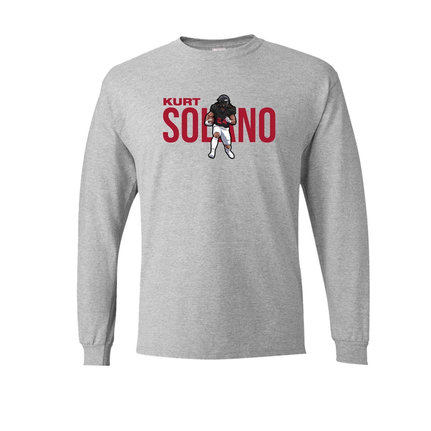 Long Sleeve Tee — Player Name in Grey