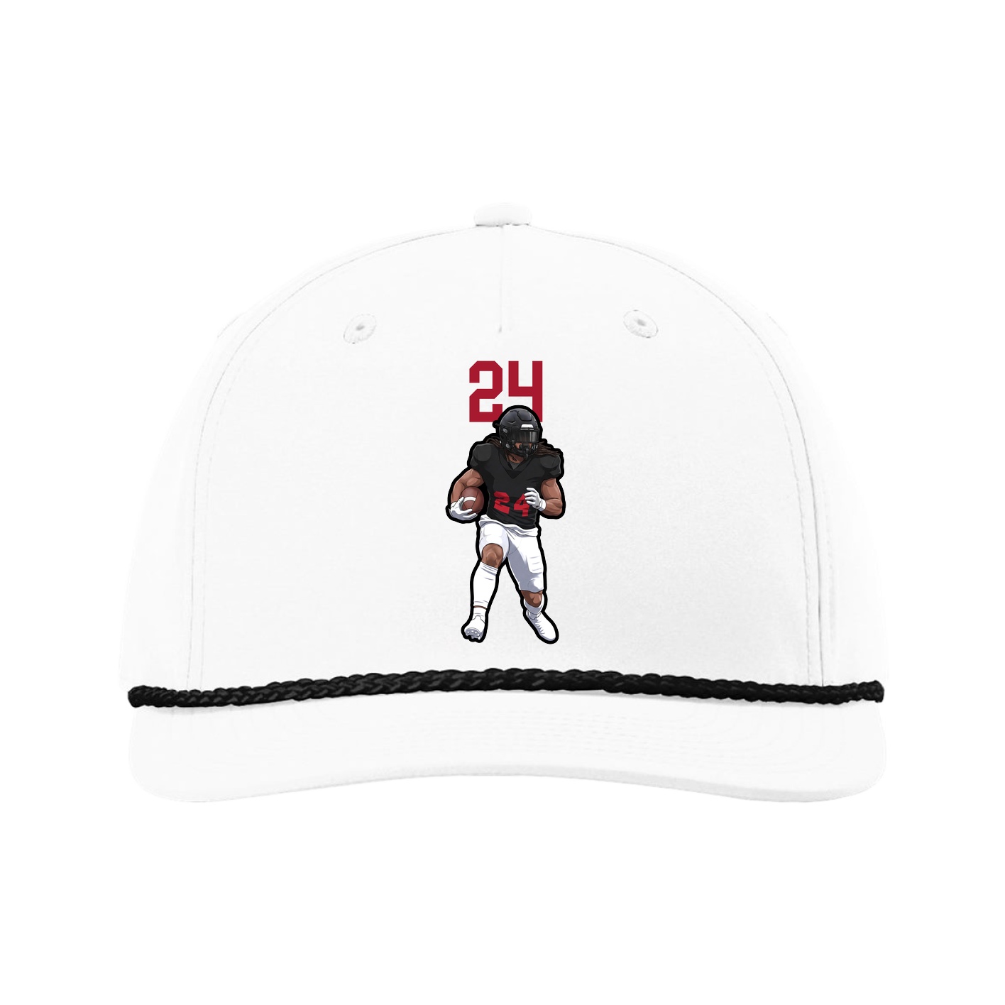 Five-Panel Classic Rope Cap — Number Top in White