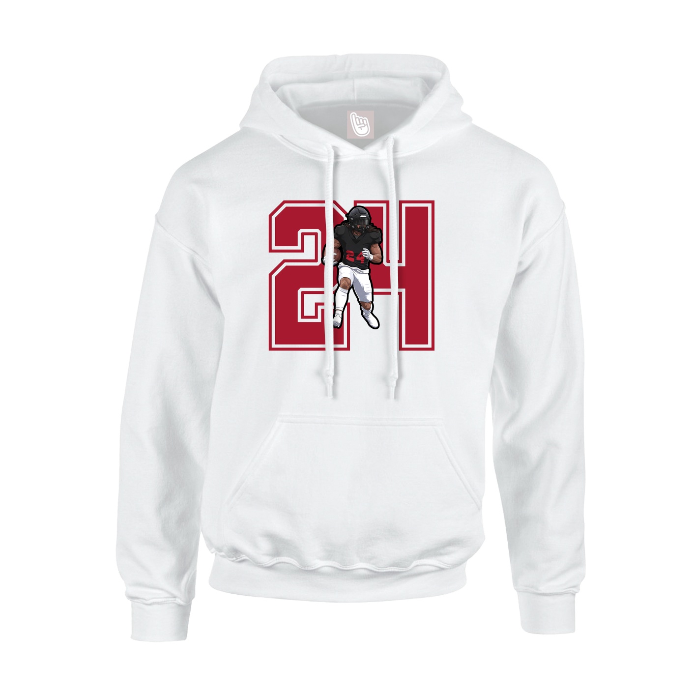 Youth Hoodie — Number in White